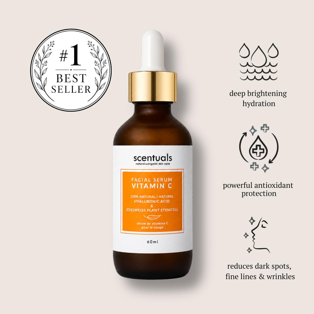 SCENTUALS SUERO DE VITAMINA C PARA CARA, SUERO ILUMINADOR, REDUCE EL ASPECTO DE LÍNEAS FINAS Y ARRUGAS, A BASE DE AGUA 2 - 4