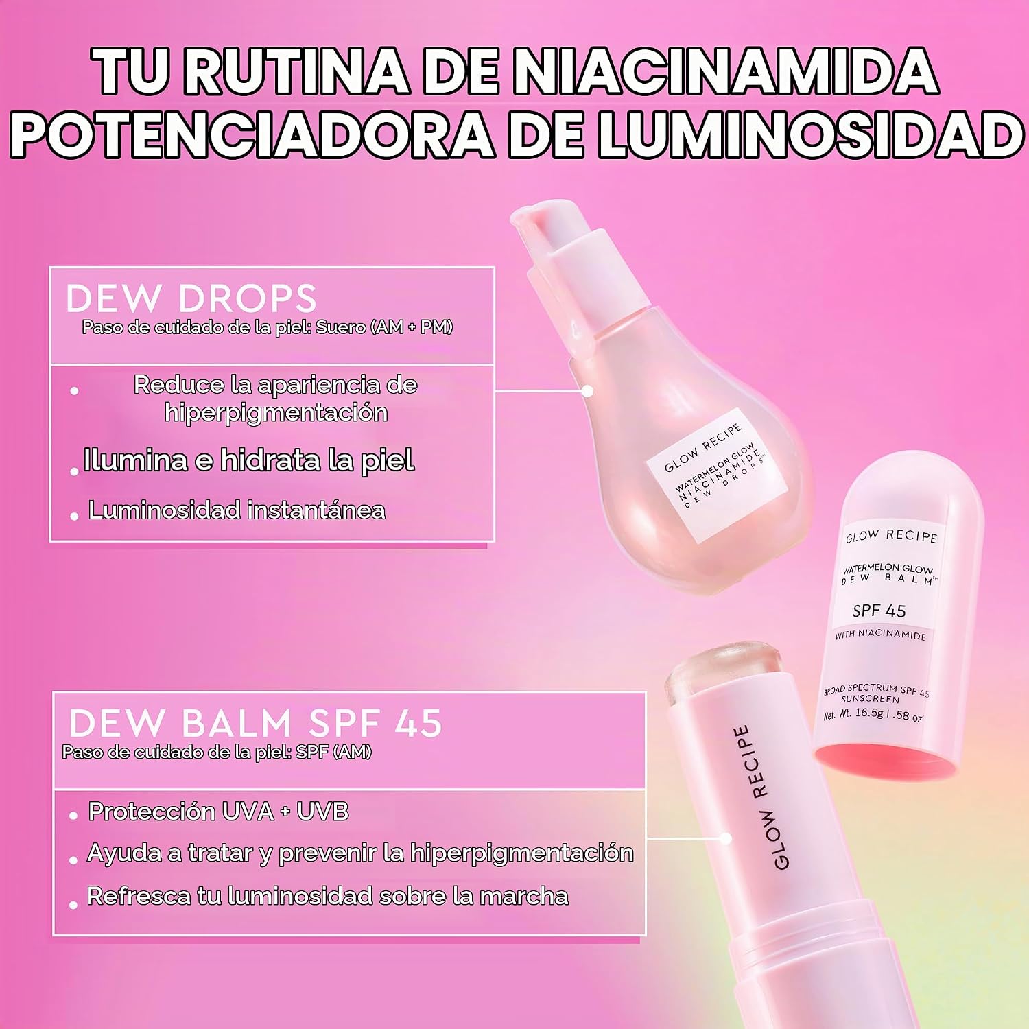 BRILLO GLOW RECIPE PROTECTOR SOLAR FACIAL EN BARRA SPF 45 PROTECTOR SOLAR COREANO DE TAMAÑO DE VIAJE CON ÁCIDO HIALURÓNICO - 5
