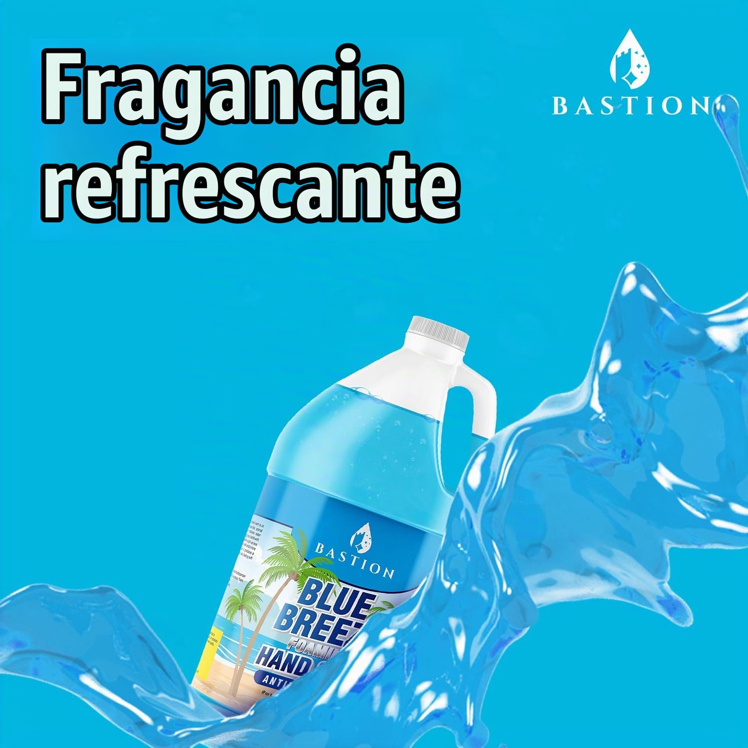 BASTION BLUE BREEZE - RECAMBIO DE JABÓN DE MANOS ANTIBACTERIANO EN ESPUMA A GRANEL 1 GALÓN 128 ONZAS DE ESPUMA RICA FÓRMULA - 5