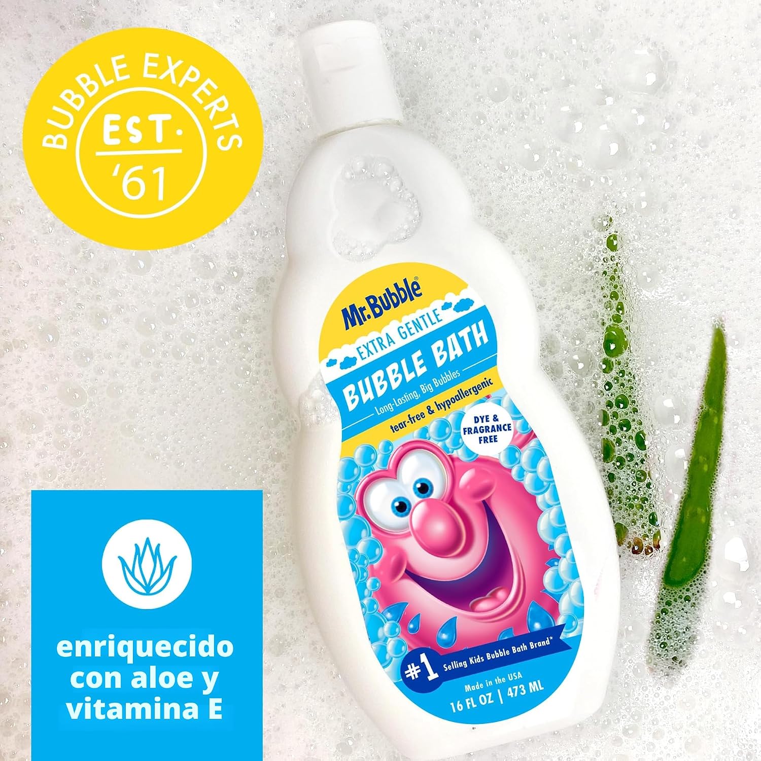 MR. BUBBLE BAÑO DE BURBUJAS EXTRA SUAVE, HIPOALERGÉNICO, SIN DESGARROS, SOLUCIÓN DE BAÑO DE BURBUJAS PERFECTA PARA PIELES - 5