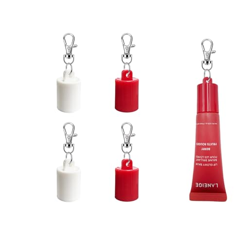 4 TAPAS DE LLAVERO COMPATIBLES CON LANEIGE BÁLSAMO LABIAL DE 0.35 ONZAS, SOPORTE PORTÁTIL, LLAVERO, TAPA, TUBOS - 7