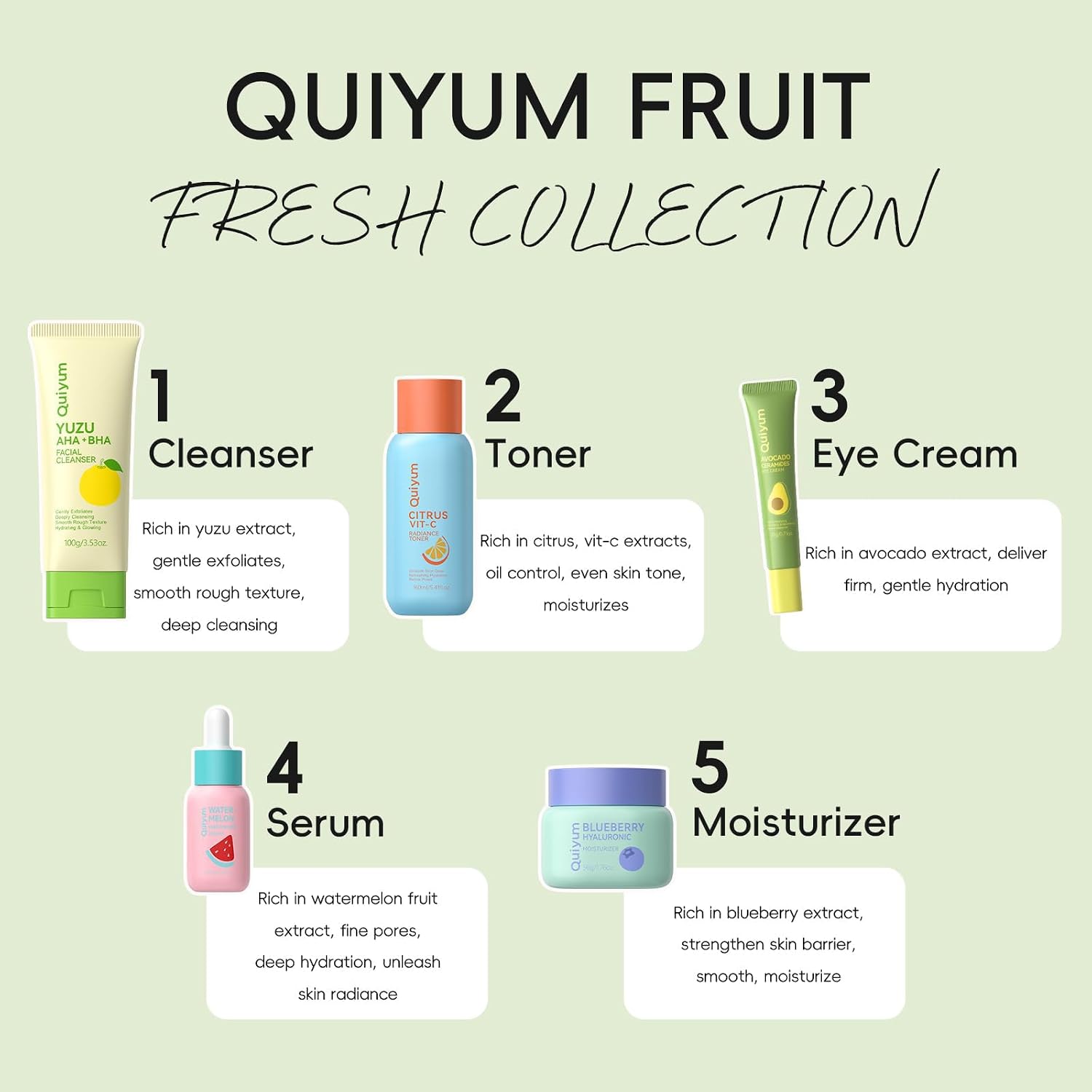 KIT DE MAQUILLAJE SET DE CUIDADO DE LA PIEL DE FRUTAS PARA ADOLESCENTES, 5 RUTINAS DIARIAS PARA EL CUIDADO DE LA PIEL - 2