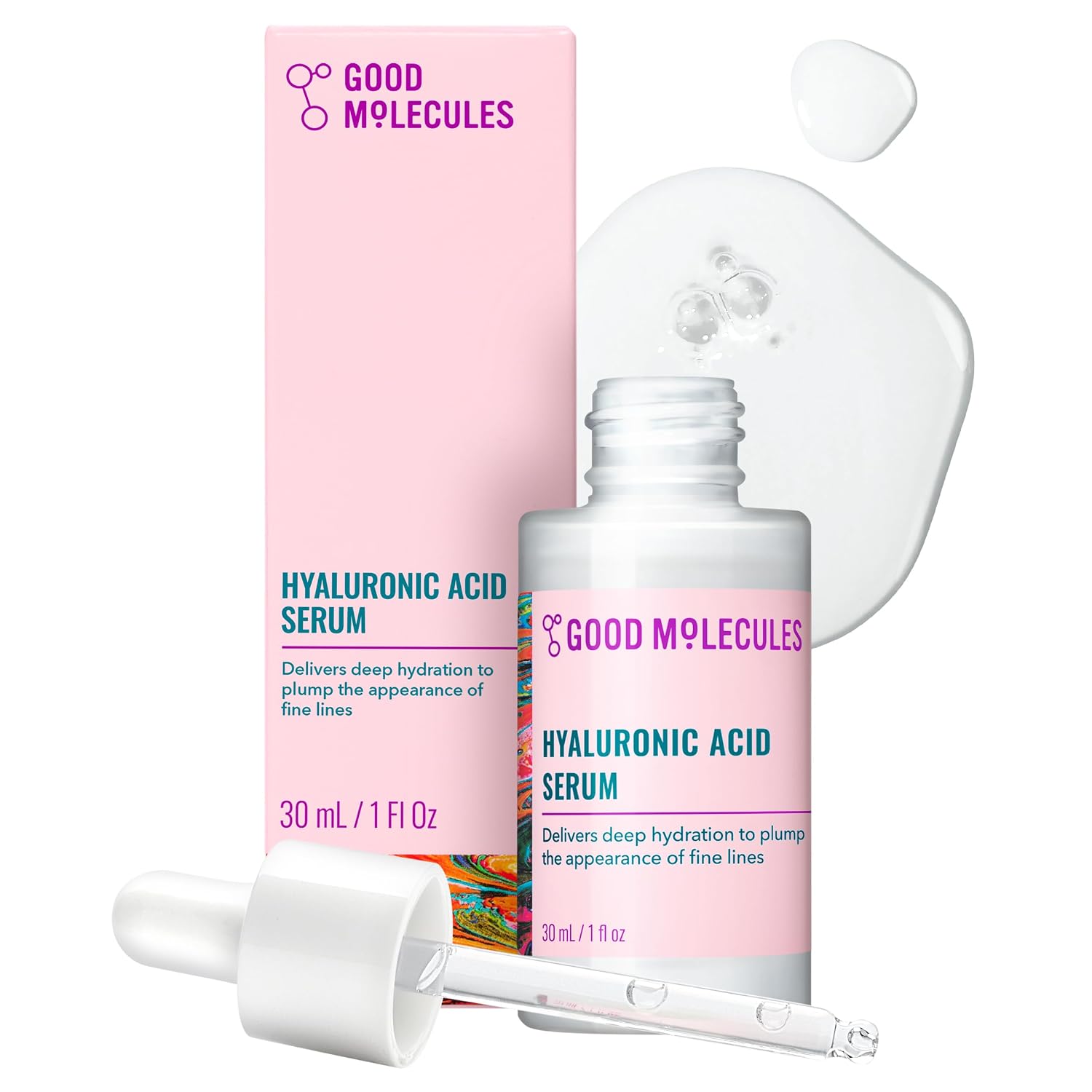 GOOD MOLECULES SUERO DE ÁCIDO HIALURÓNICO - SUERO ULTRA HIDRATANTE NO GRASO CON 1% DE ÁCIDO HIALURÓNICO, HIDRATANTE FACIAL - 1