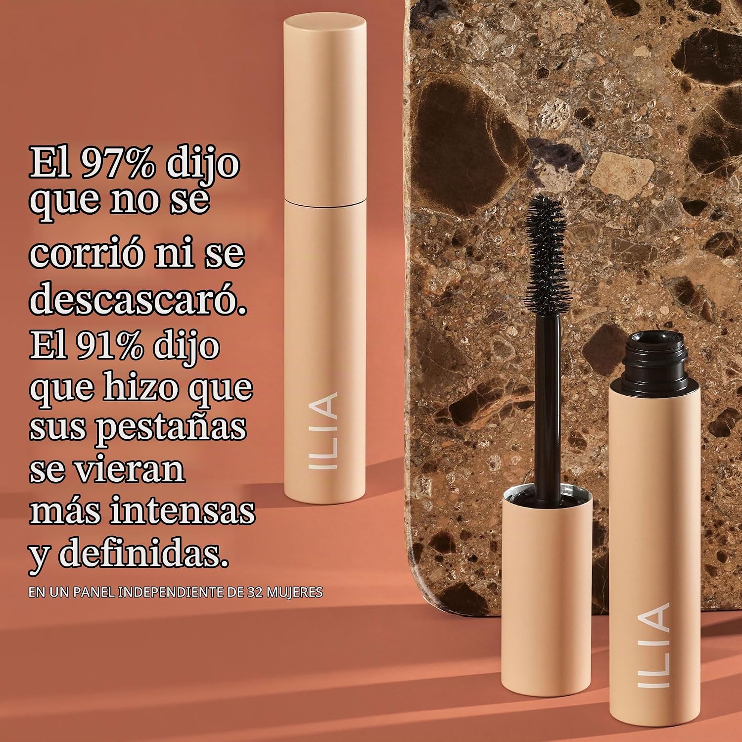 ILIA - MÁSCARA VOLUMIZADORA COMPLETA SIN PESO, APILABLE, LIBRE DE MANCHAS Y COPOS, SEGURA PARA OJOS SENSIBLES PESTAÑAS MÁS - 5