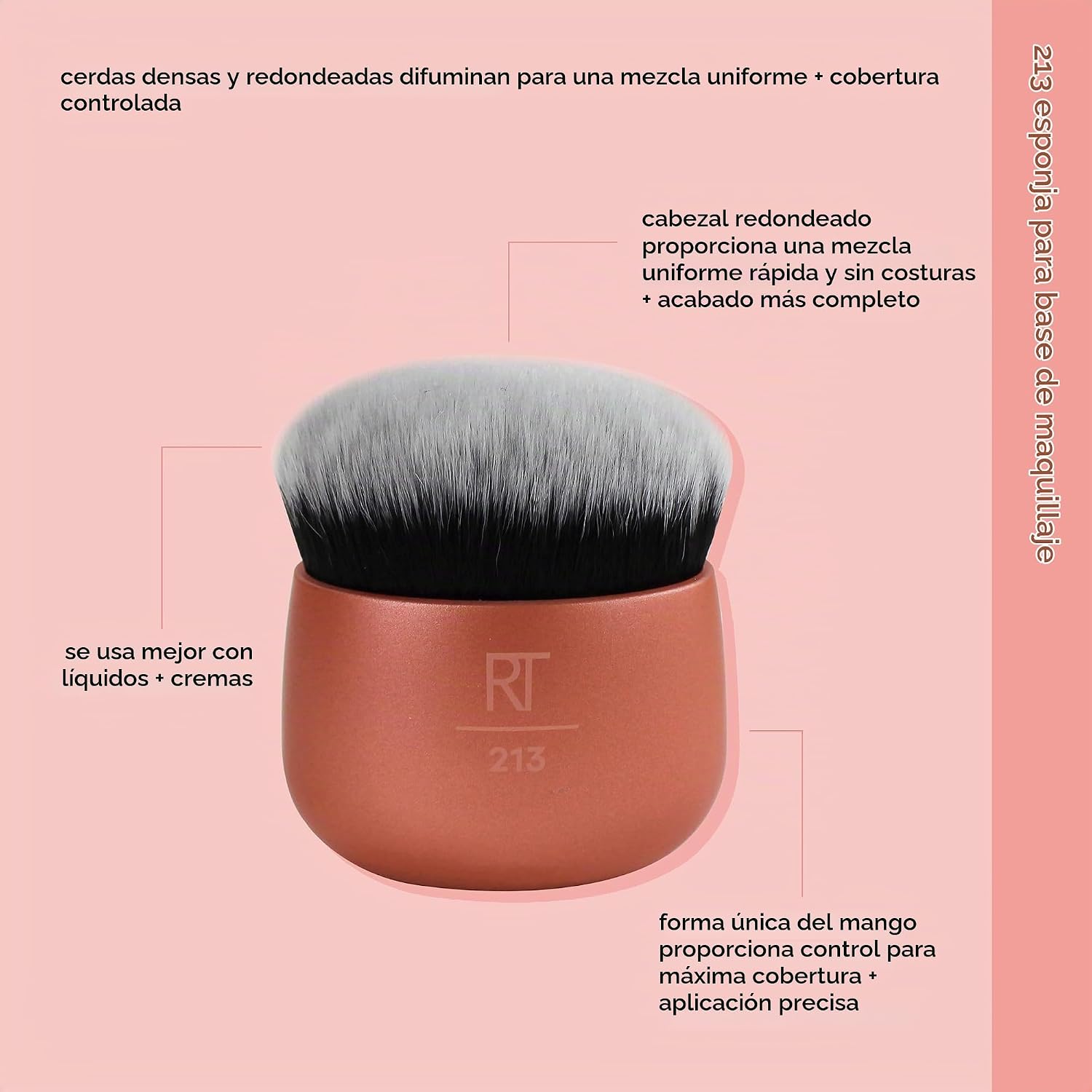 REAL TECHNIQUES LICUADORA DE MAQUILLAJE, BROCHA KABUKI PARA MAQUILLAJE - 3
