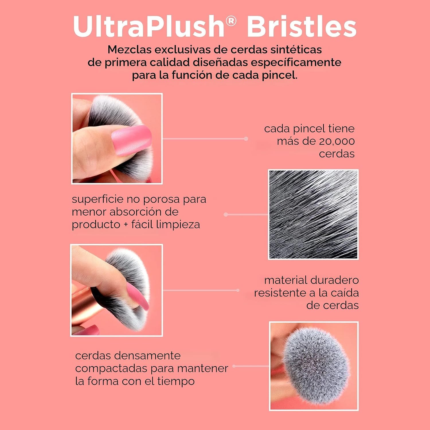 REAL TECHNIQUES LICUADORA DE MAQUILLAJE, BROCHA KABUKI PARA MAQUILLAJE - 7