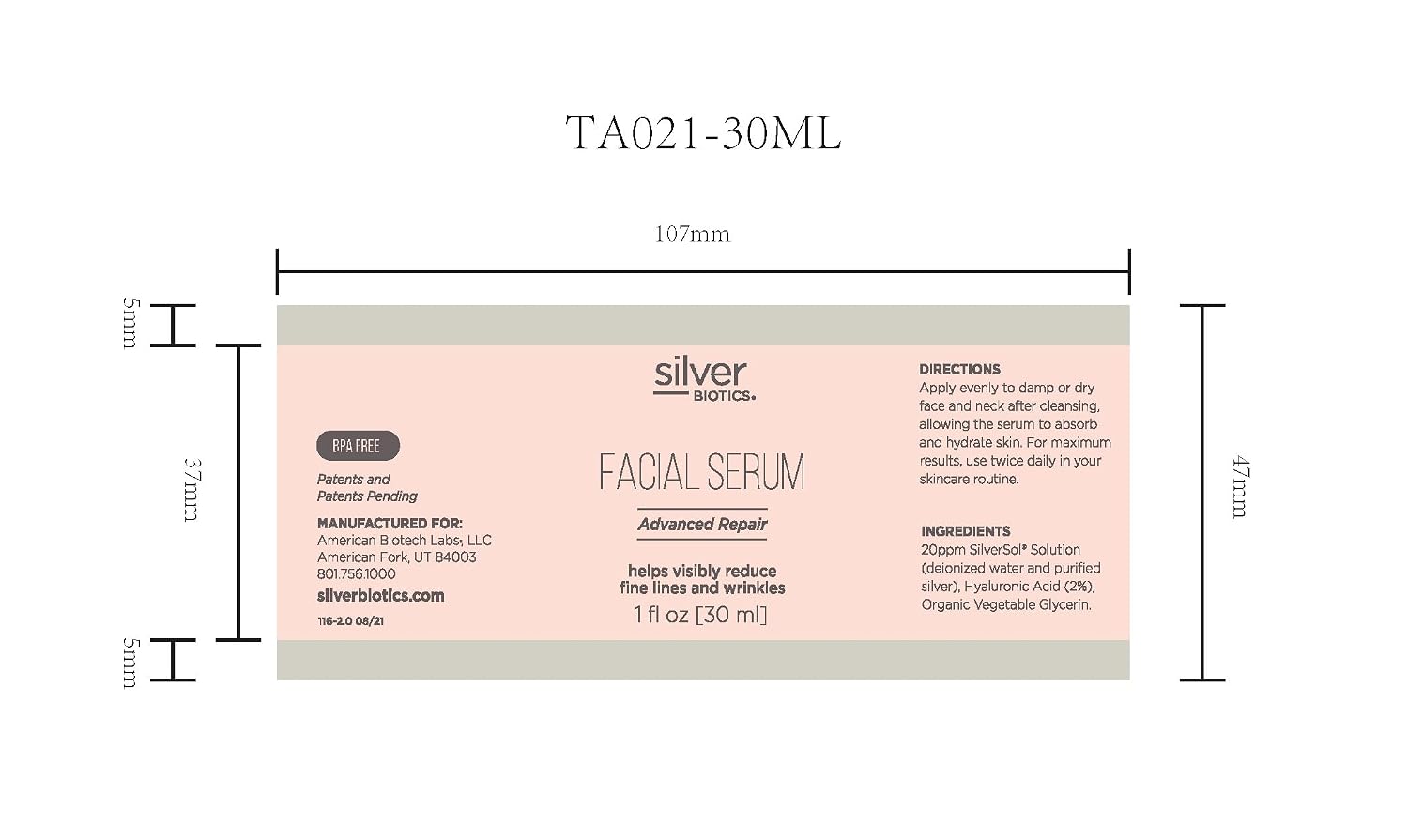 SILVER BIOTICS - GEL DE SUERO FACIAL COLOIDAL ANTIENVEJECIMIENTO DE NANO-PLATA, IDEAL PARA MANCHAS, CICATRICES Y MÁS, - 5