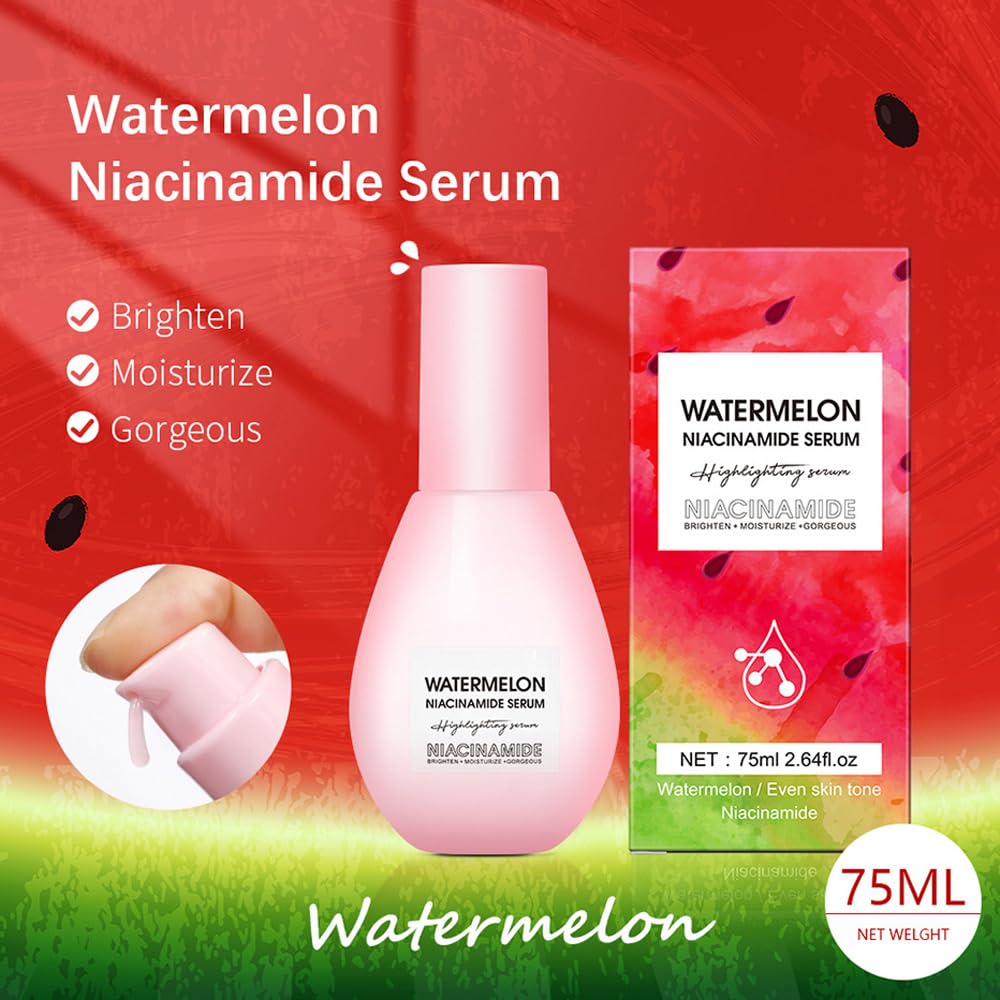 SÉRUM HIDRATANTE DE NIACINAMIDA DE SANDÍA PARA EL CUIDADO DE LA PIEL DE LA CARA, HIDRATA E ILUMINA CON ÁCIDO HIALURÓNICO, - 2