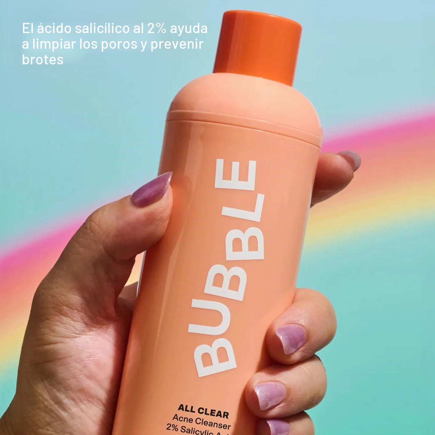 BUBBLE CUIDADO DE LA PIEL ALL CLEAR - JABÓN FACIAL ESPUMOSO ANTIRUPTURAS LIMPIADOR DE ÁCIDO SALICÍLICO AL 2% PARA PIEL - 5