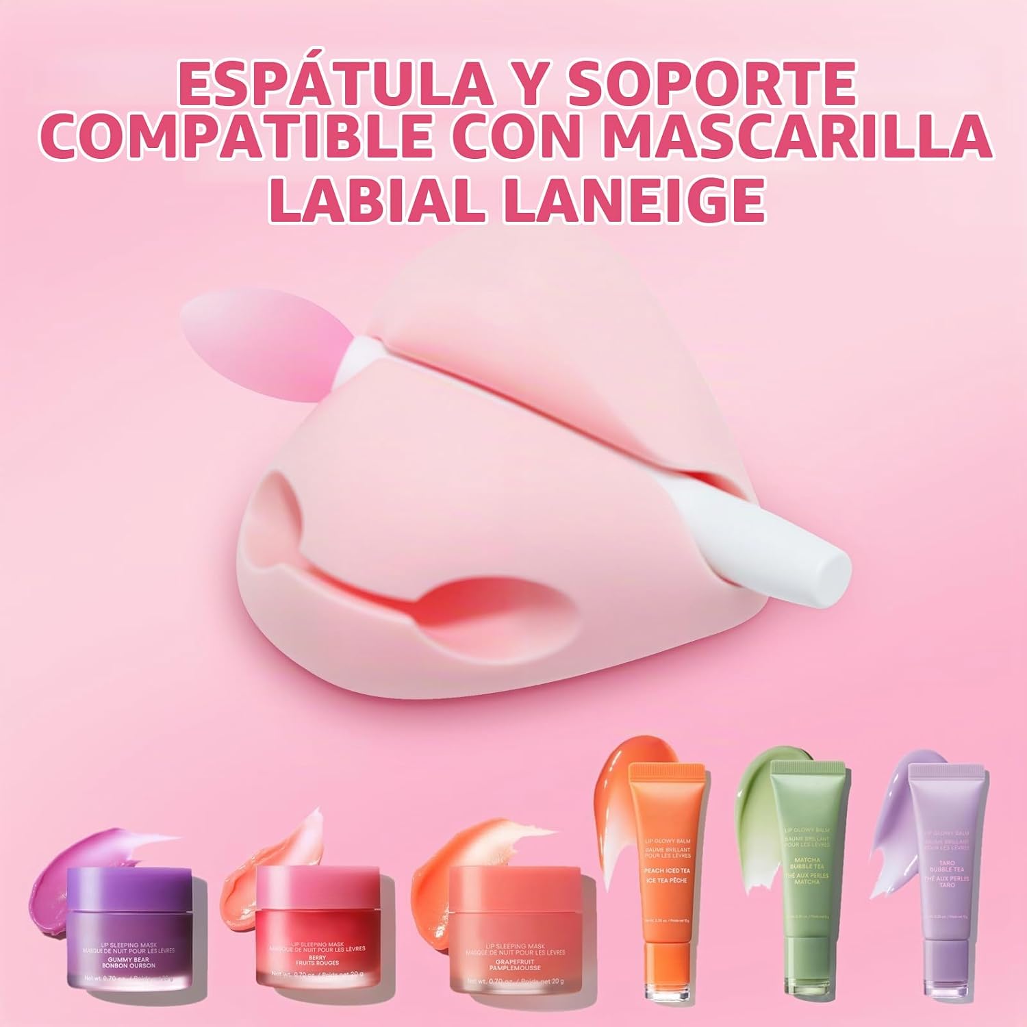 KEUYE SOPORTE PARA ESPÁTULA COMPATIBLE CON MÁSCARA DE LABIOS LANEIGE, AGUJEROS Y ESPÁTULAS - 5