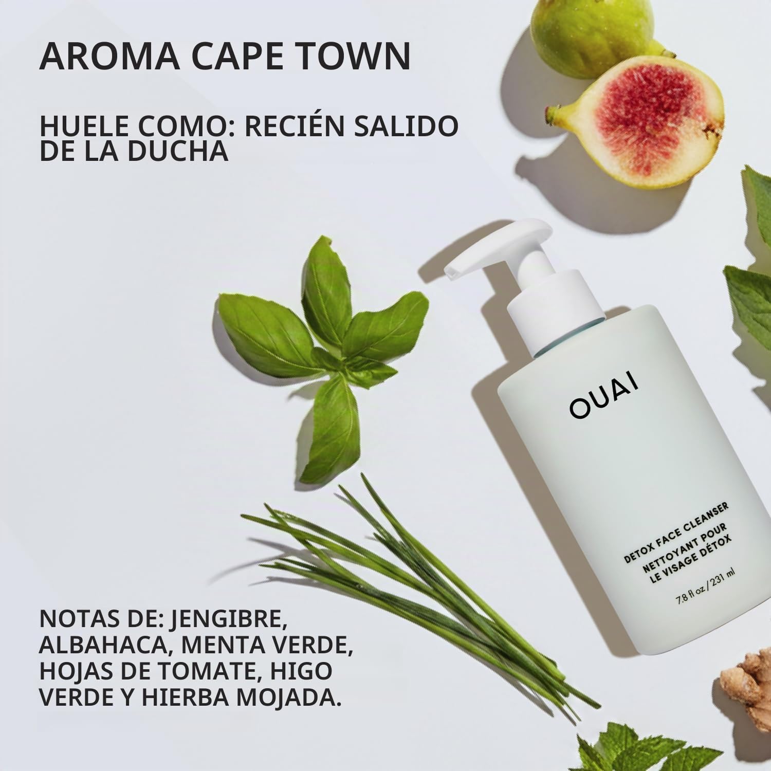 OUAI LIMPIADOR FACIAL DETOX - LIMPIADOR FACIAL DE LIMPIEZA PROFUNDA CON ÁCIDO GLICÓLICO, NIACINAMIDA Y PHA - ELIMINA - 6