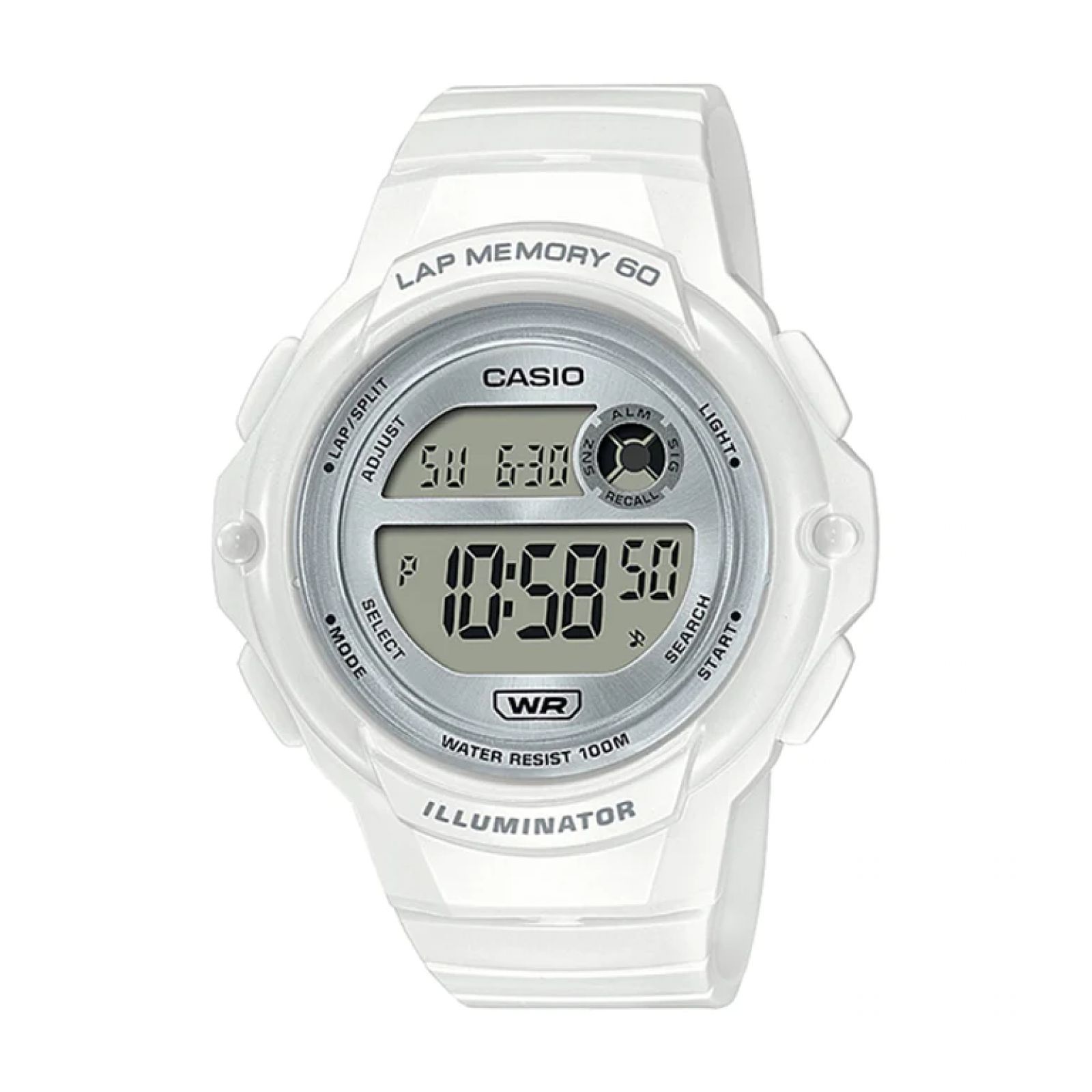 RELOJ CASIO MUJER ANÁLOGO LWS1200H-7A1VDF BLANCO - 1