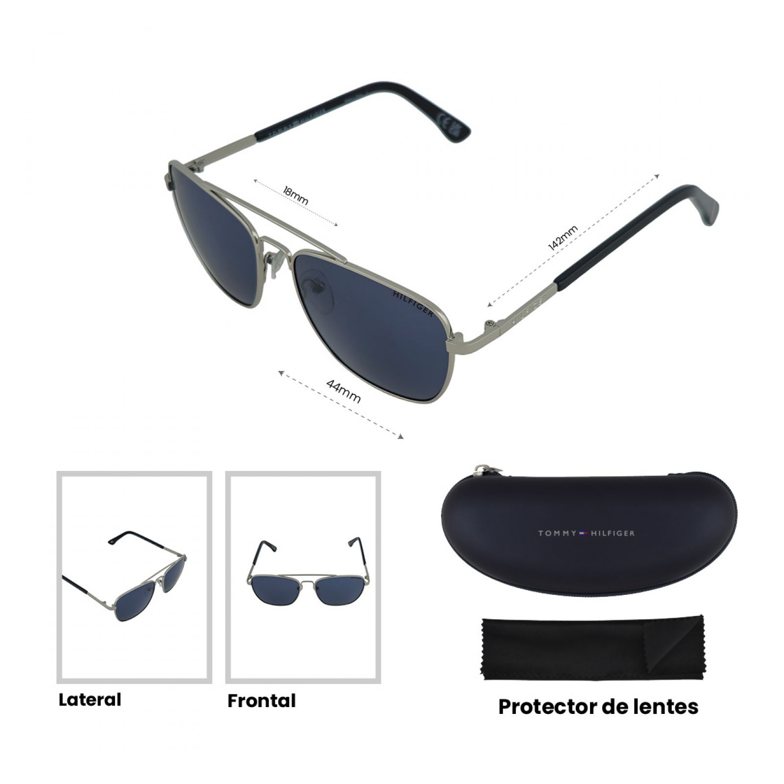 LENTES DE SOL TOMMY HILFIGER X67112 OUTLOOK HOMBRE PROTECCIÓN UV - 6