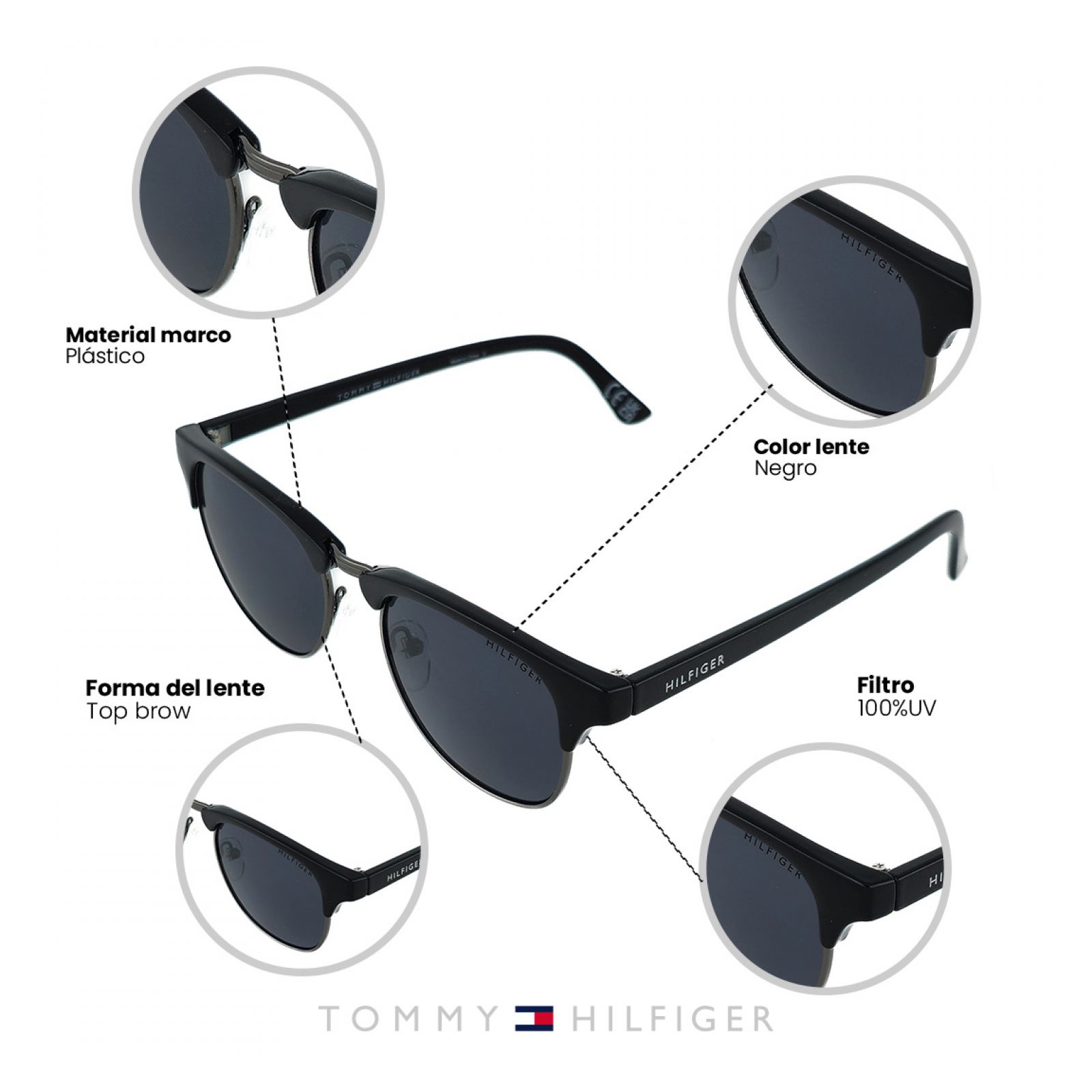 LENTES DE SOL TOMMY HILFIGER X67142 HOMBRE PROTECCIÓN UV - 5