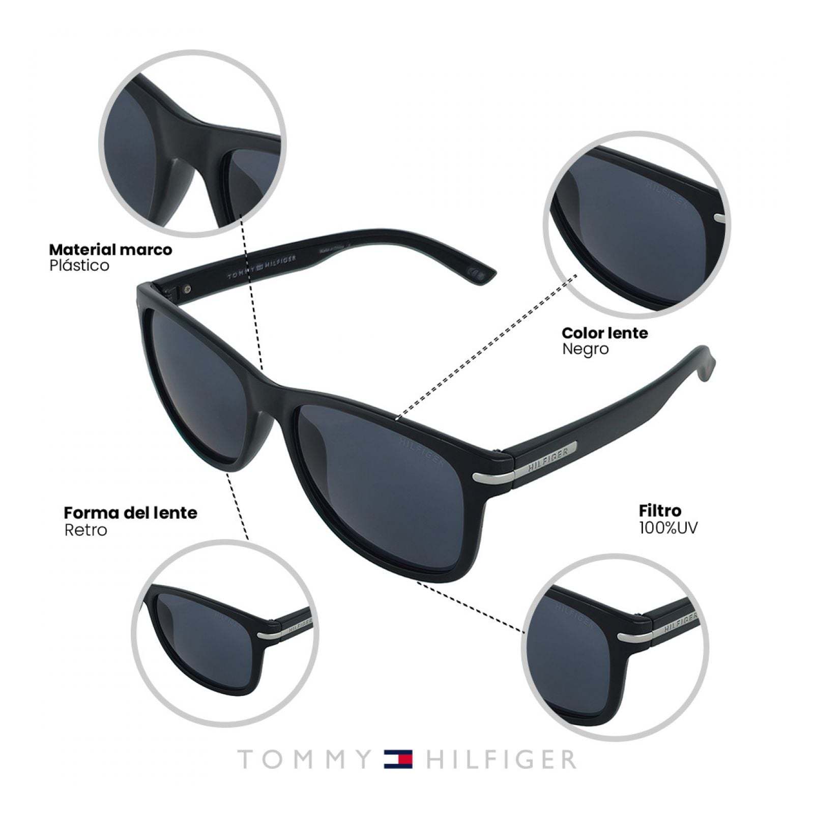 LENTES DE SOL TOMMY HILFIGER X67197 OUTLOOK HOMBRE PROTECCIÓN UV - 4