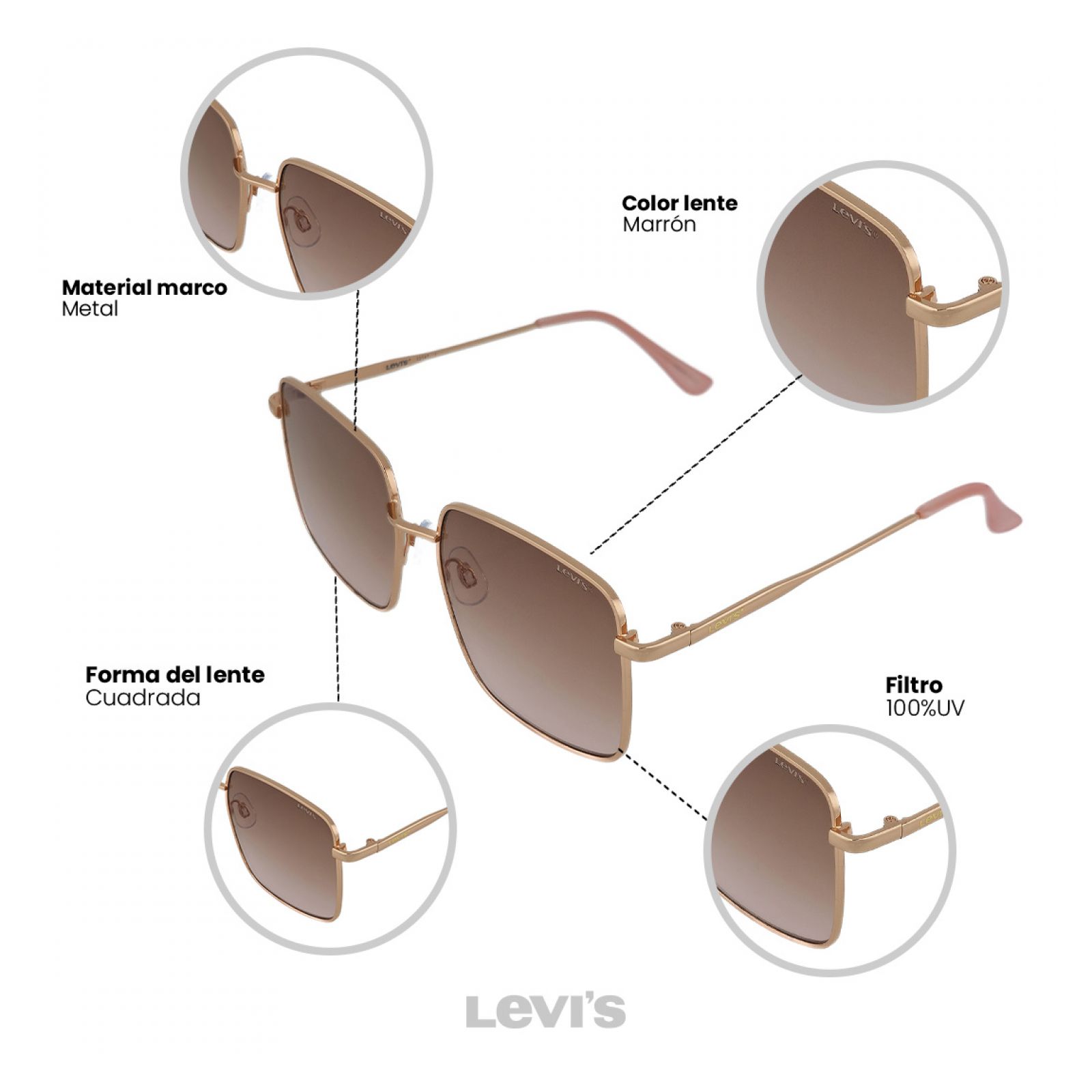 LENTES DE SOL LEVI'S X13147 MUJER PROTECCIÓN UV - 5