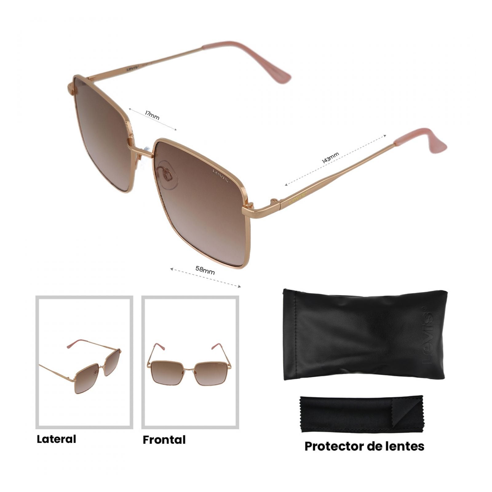 LENTES DE SOL LEVI'S X13147 MUJER PROTECCIÓN UV - 6