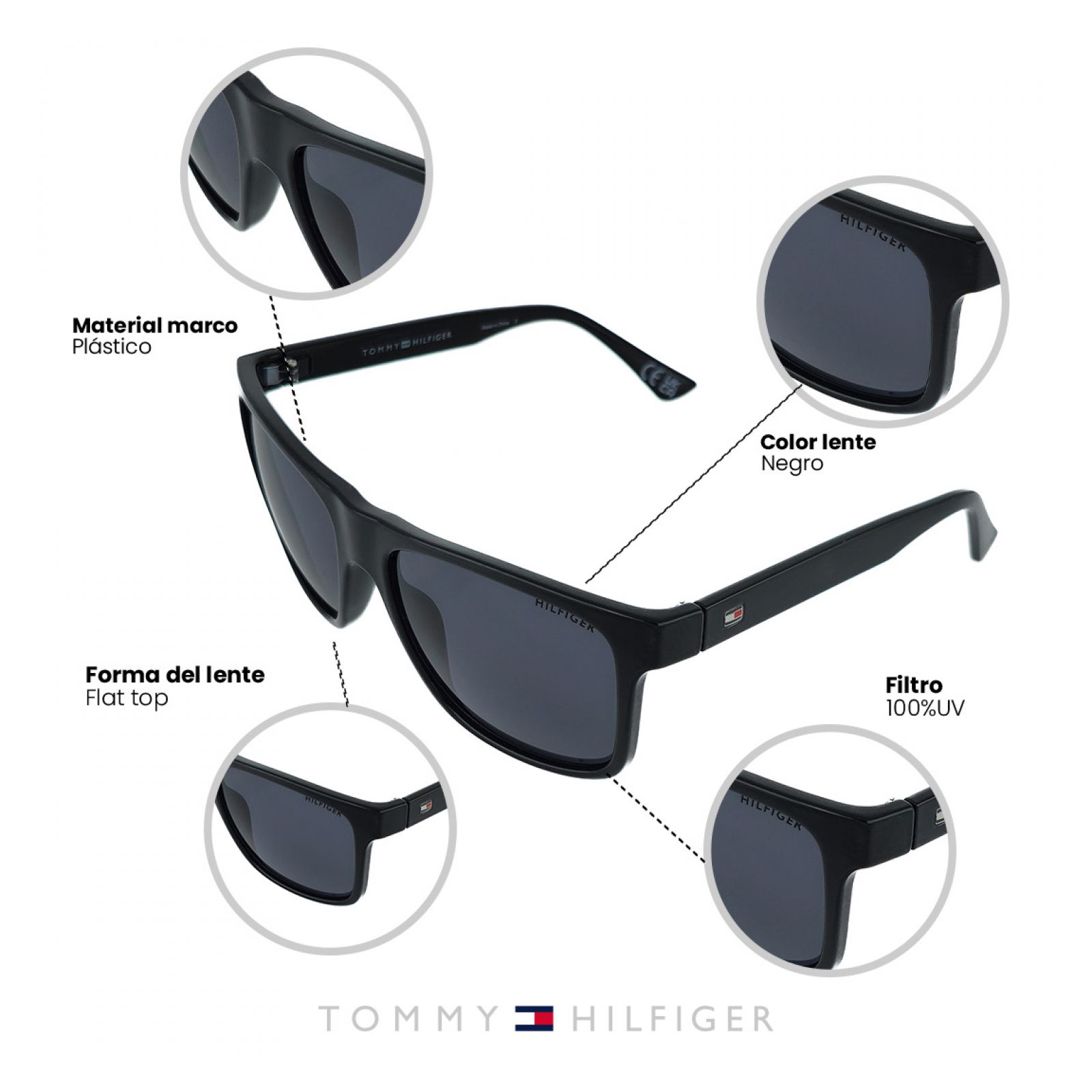LENTES DE SOL TOMMY HILFIGER X67208 HOMBRE PROTECCIÓN UV - 7