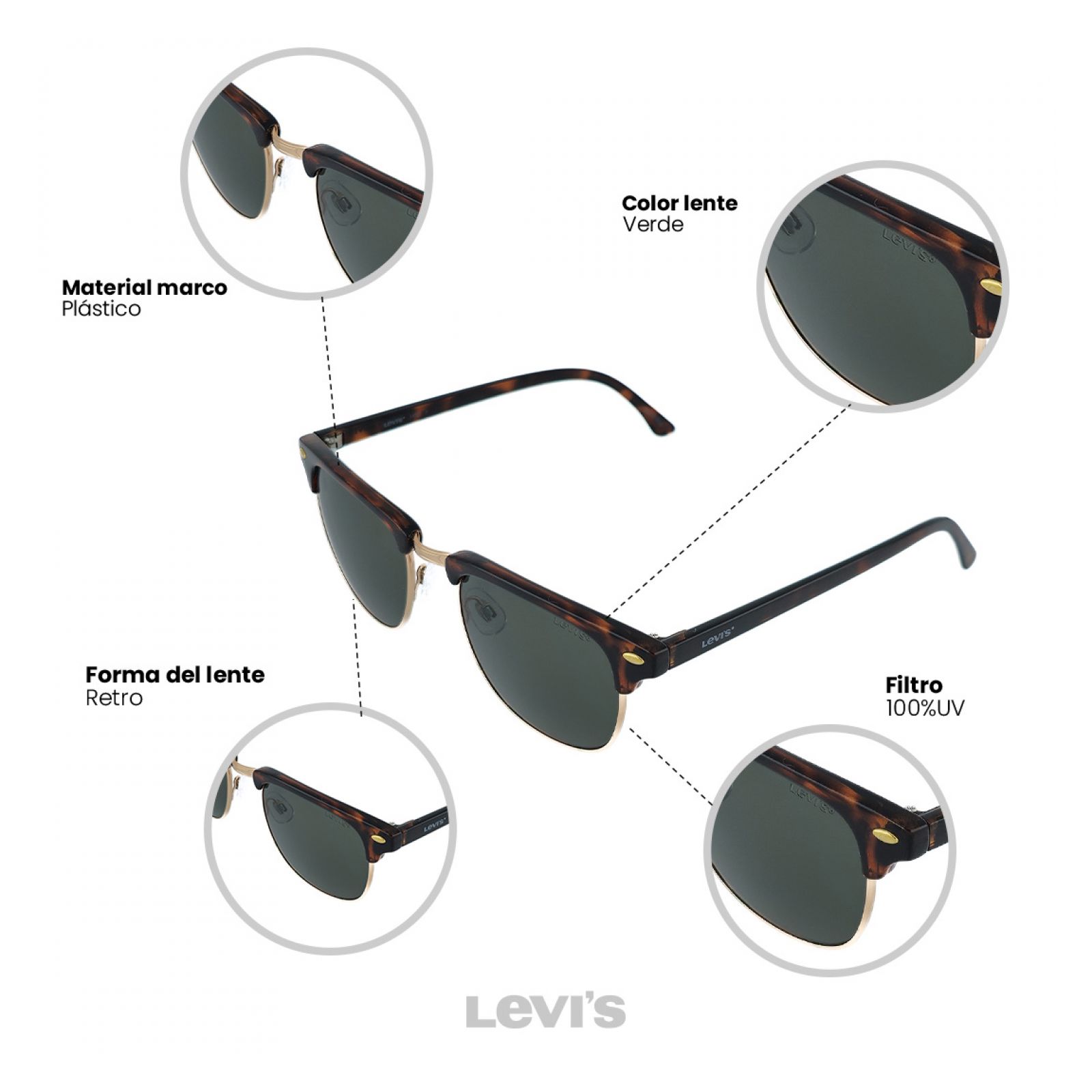 LENTES DE SOL LEVI'S X14020 HOMBRE PROTECCIÓN UV - 2