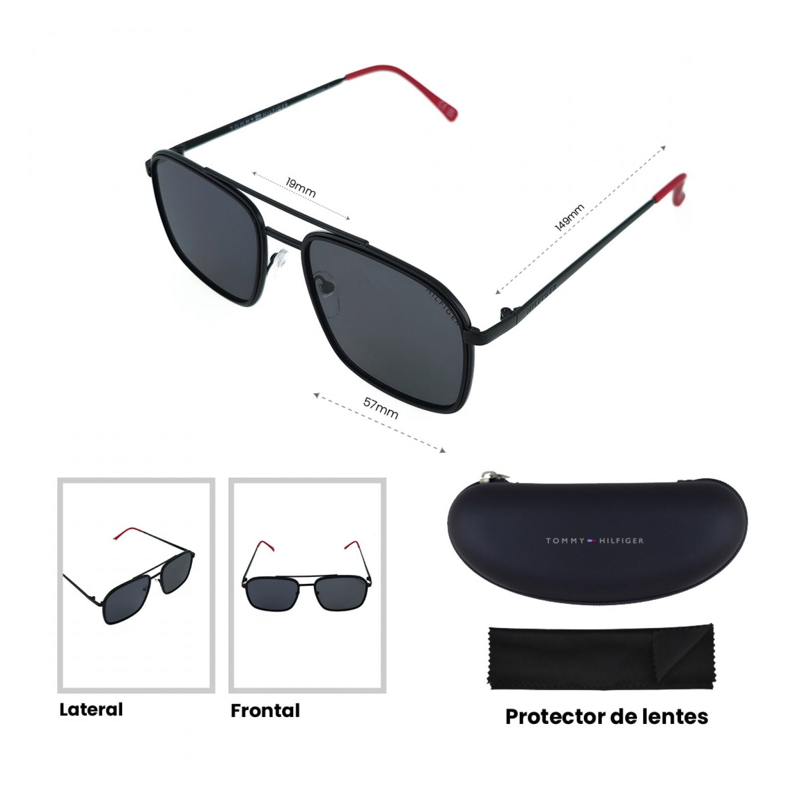 LENTES DE SOL TOMMY HILFIGER X62071 HOMBRE PROTECCIÓN UV - 5
