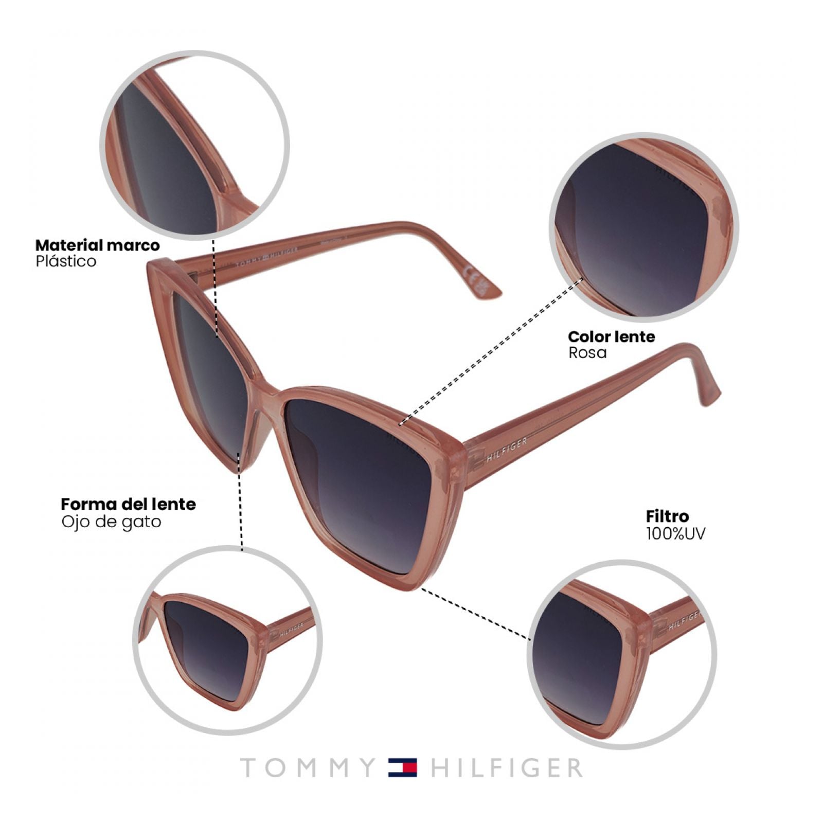 LENTES DE SOL TOMMY HILFIGER X67212 MUJER PROTECCIÓN UV - 4