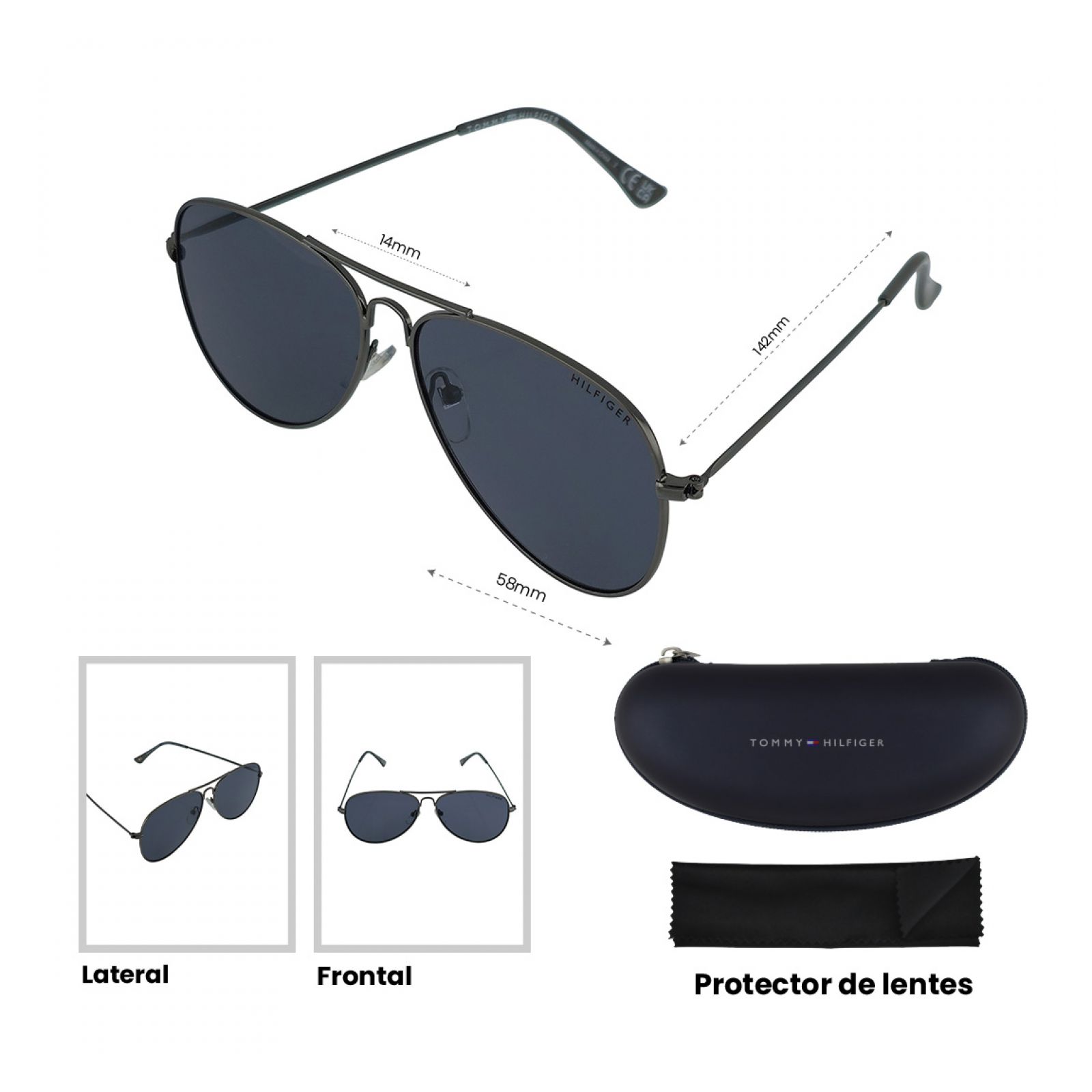 LENTES DE SOL TOMMY HILFIGER X67110 HOMBRE PROTECCIÓN UV - 6