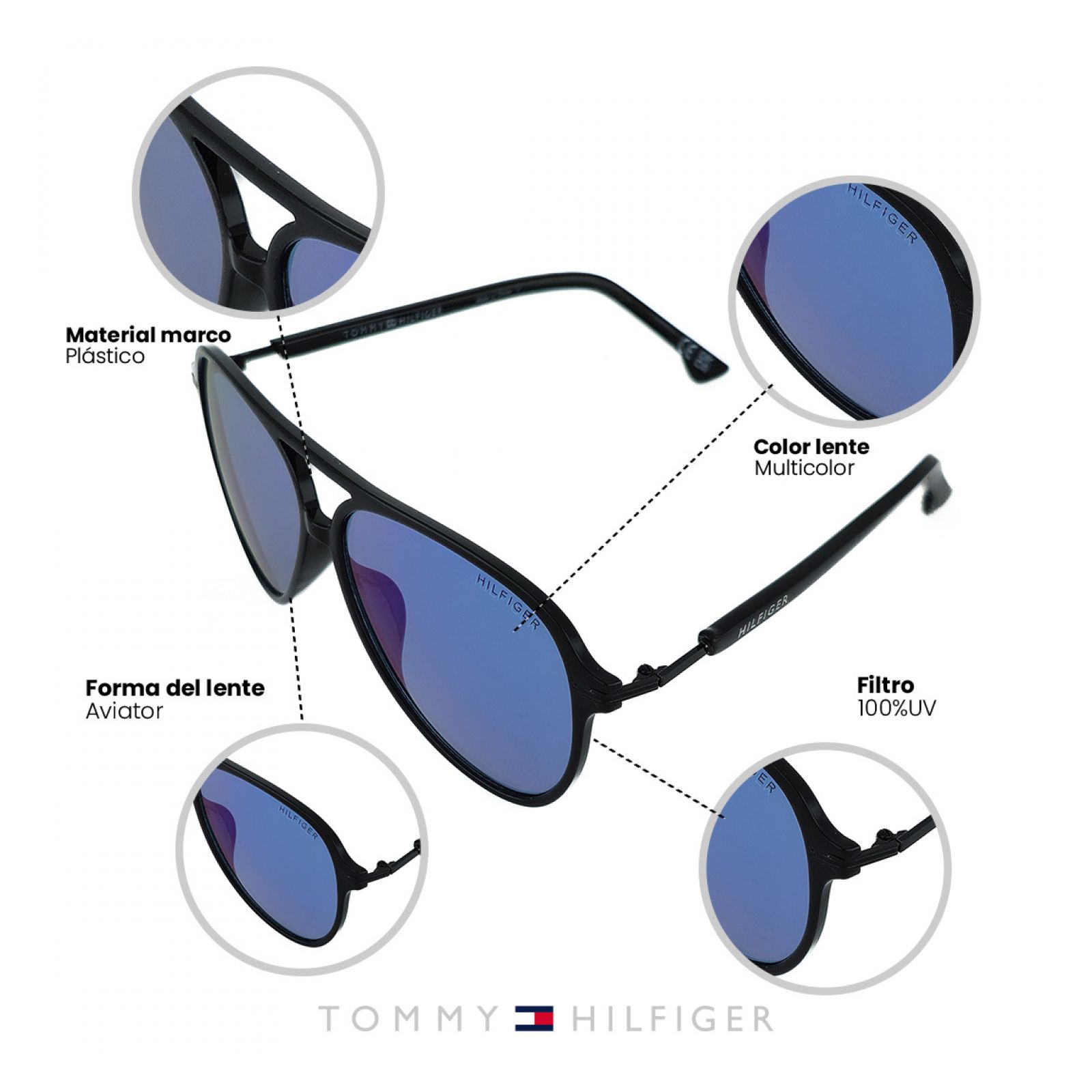LENTES DE SOL TOMMY HILFIGER OUTLOOK X62057 HOMBRE PROTECCIÓN UV - 5