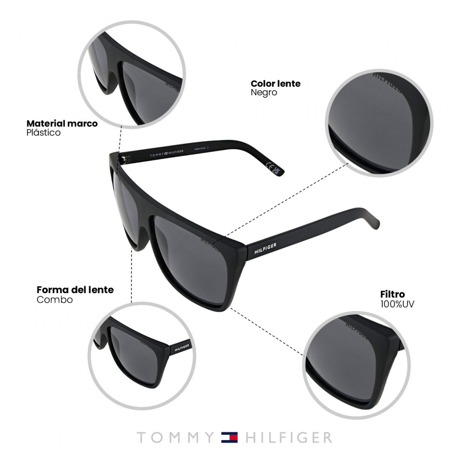 LENTES DE SOL TOMMY HILFIGER X62055 OUTLOOK HOMBRE PROTECCIÓN UV - 5