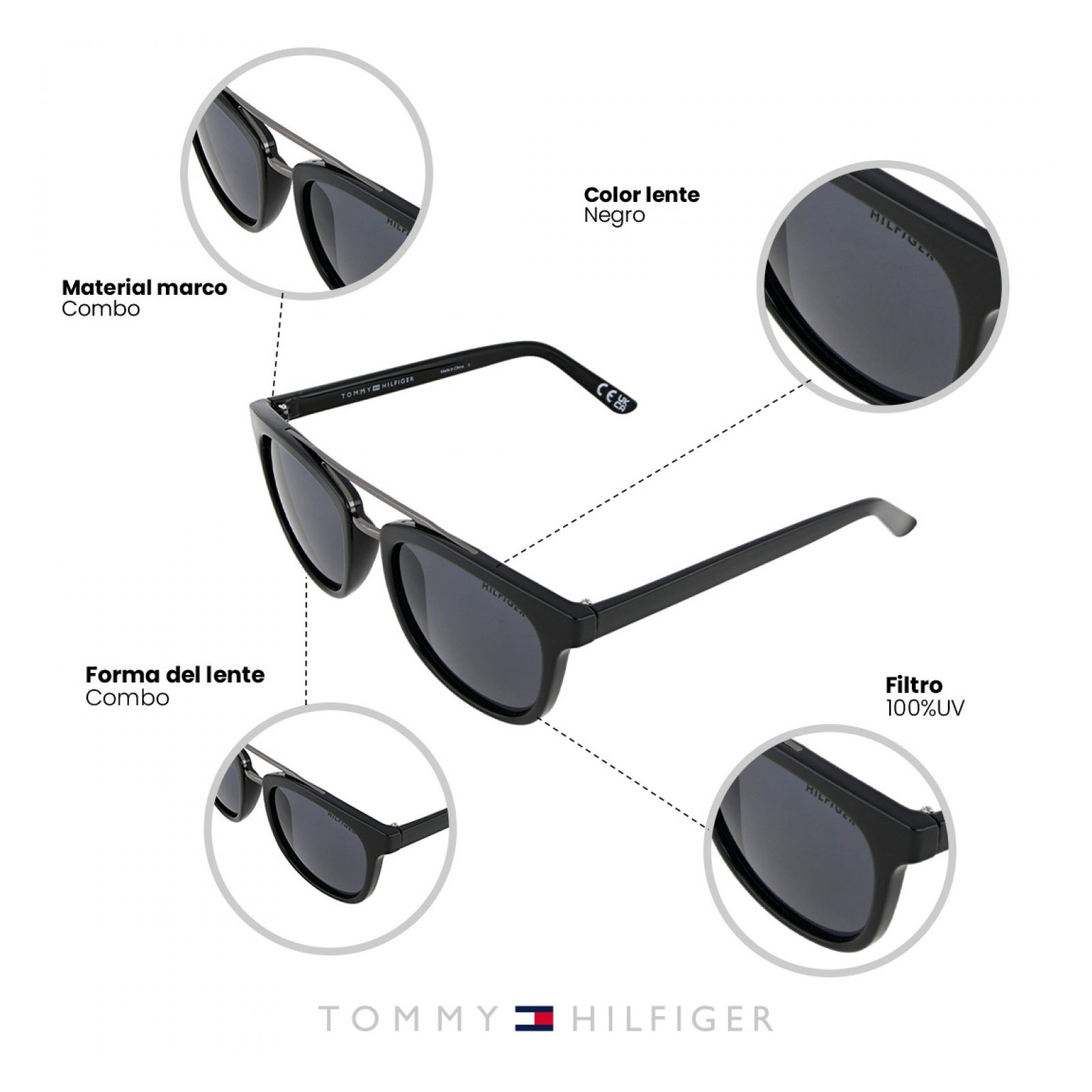 LENTES DE SOL TOMMY HILFIGER X67169 HOMBRE PROTECCIÓN UV - 5