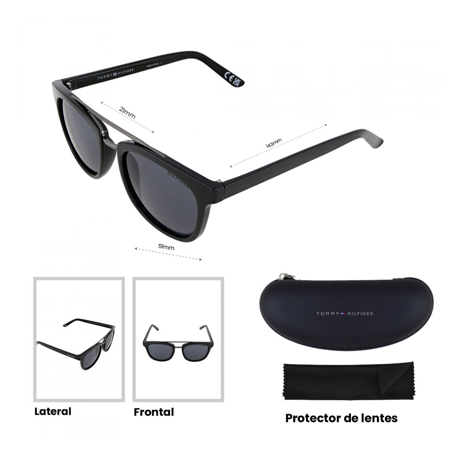 LENTES DE SOL TOMMY HILFIGER X67169 HOMBRE PROTECCIÓN UV - 6