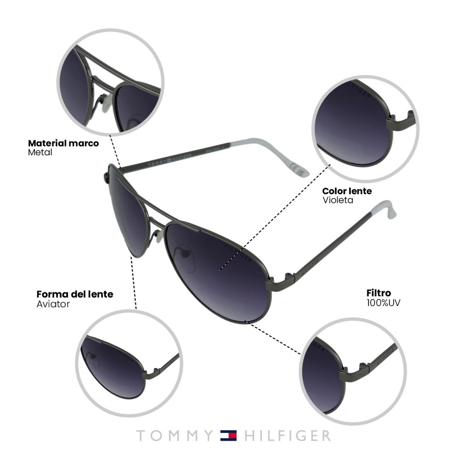 LENTES DE SOL TOMMY HILFIGER X67043 MUJER PROTECCIÓN UV - 3