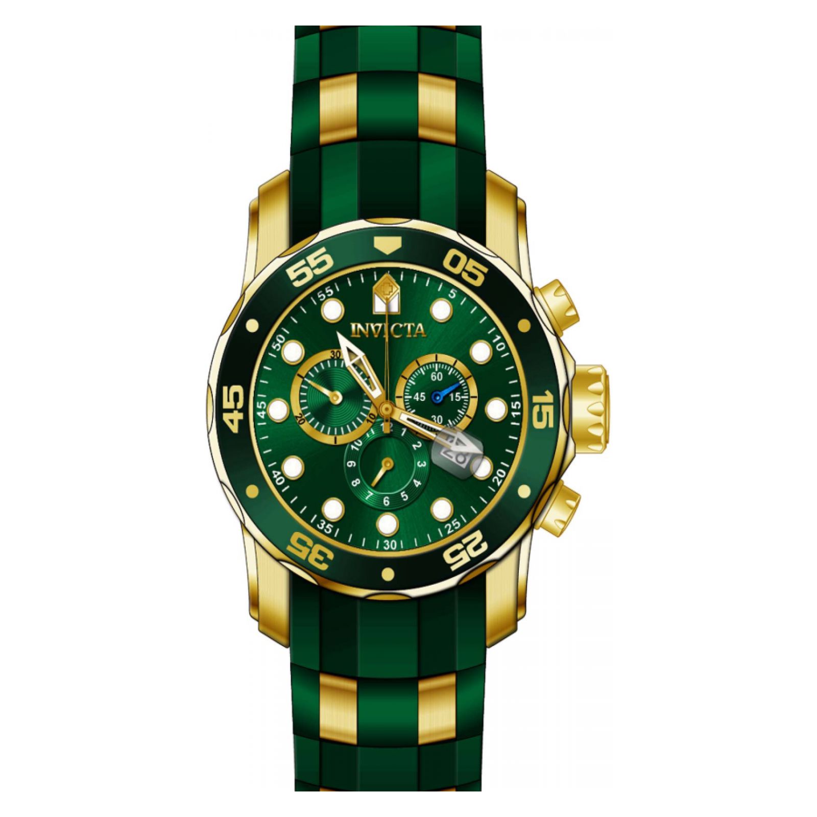 RELOJ INVICTA PRO DIVER 18196 PARA HOMBRE SILICONA / ACERO INOXIDABLE VERDE OSCURO - 1