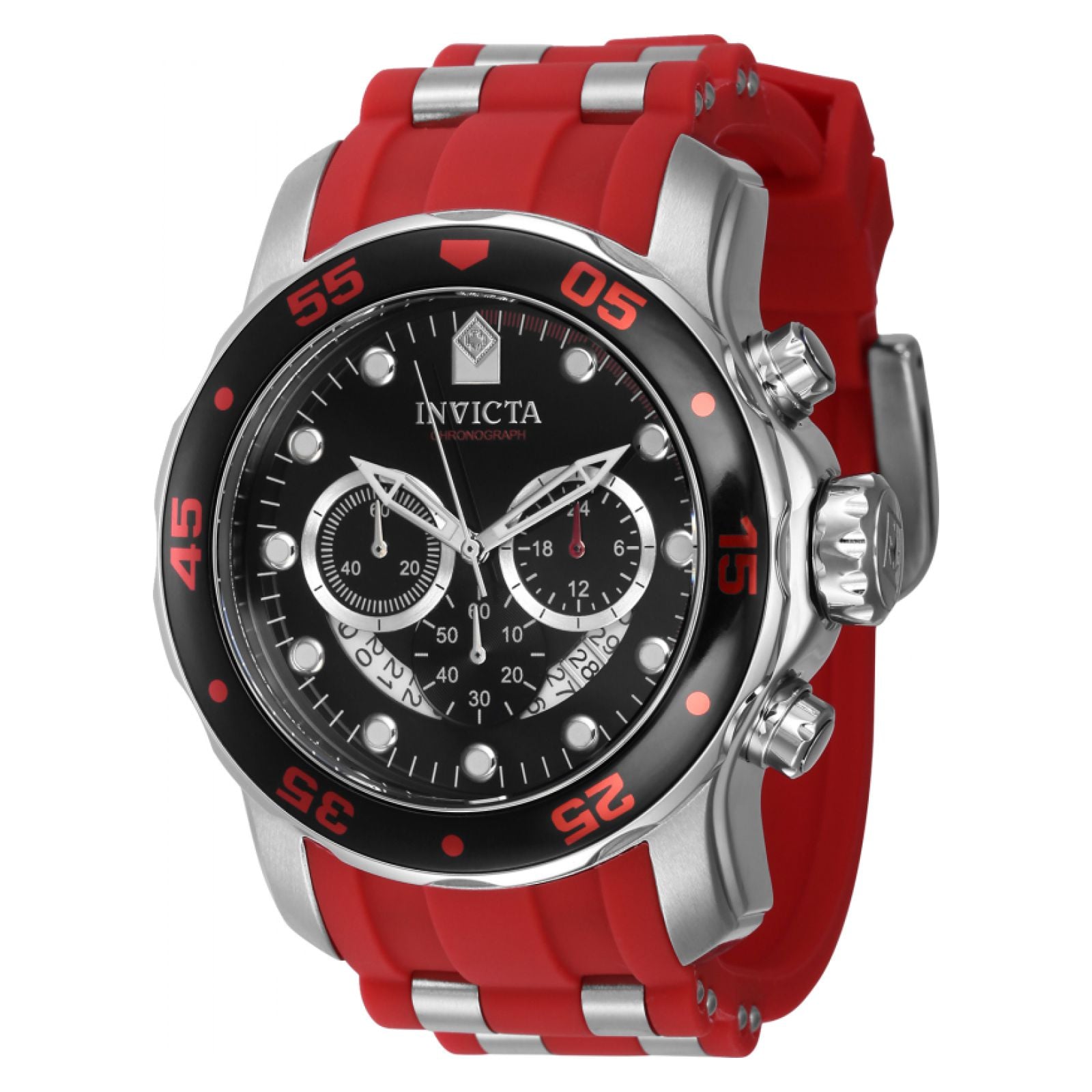 RELOJ INVICTA PRO DIVER 40475 PARA HOMBRE SILICONA / ACERO INOXIDABLE ROJO OSCURO - 1