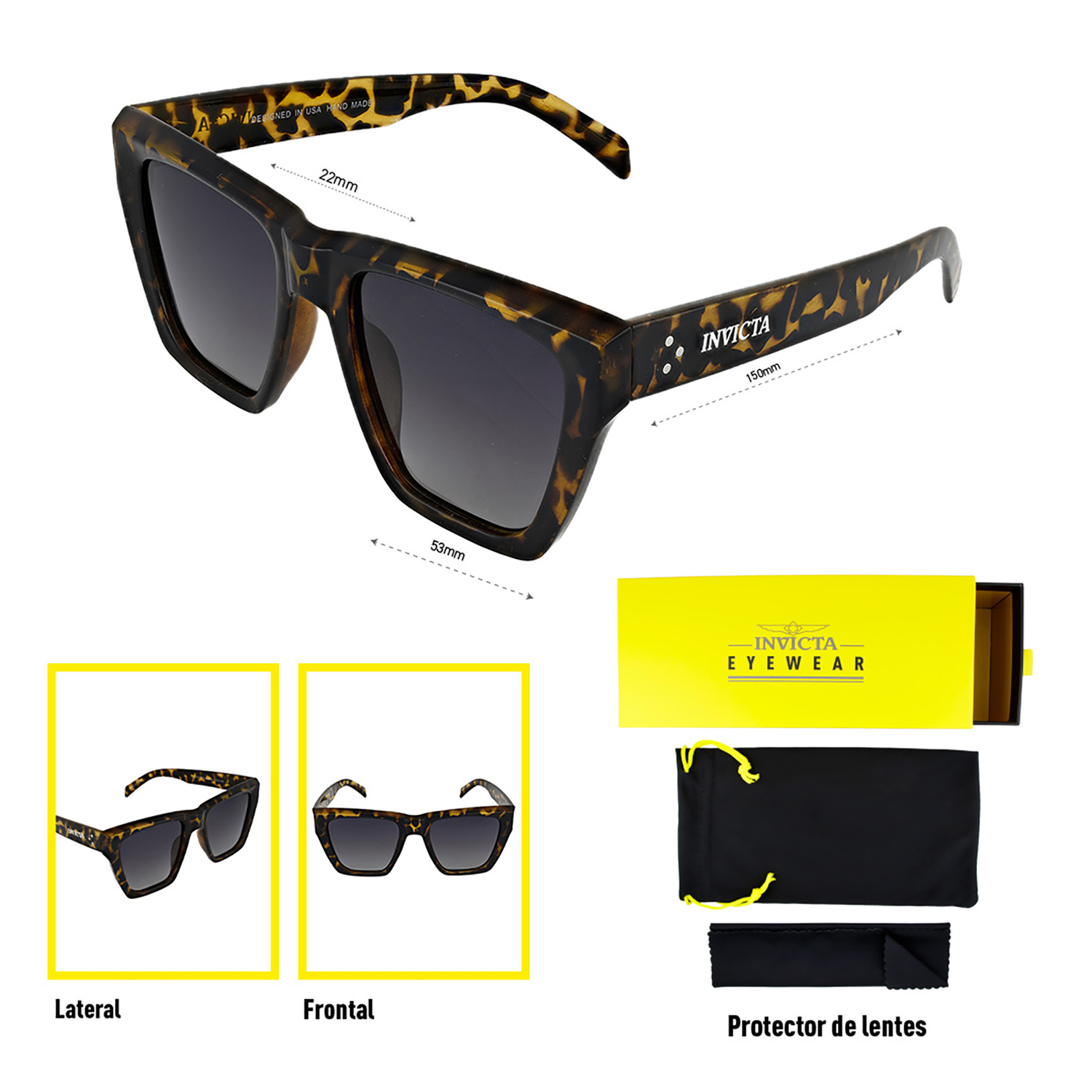 LENTES DE SOL INVICTA I37277-WIL-40-G03 HOMBRE/MUJER PROTECCIÓN UV - 5