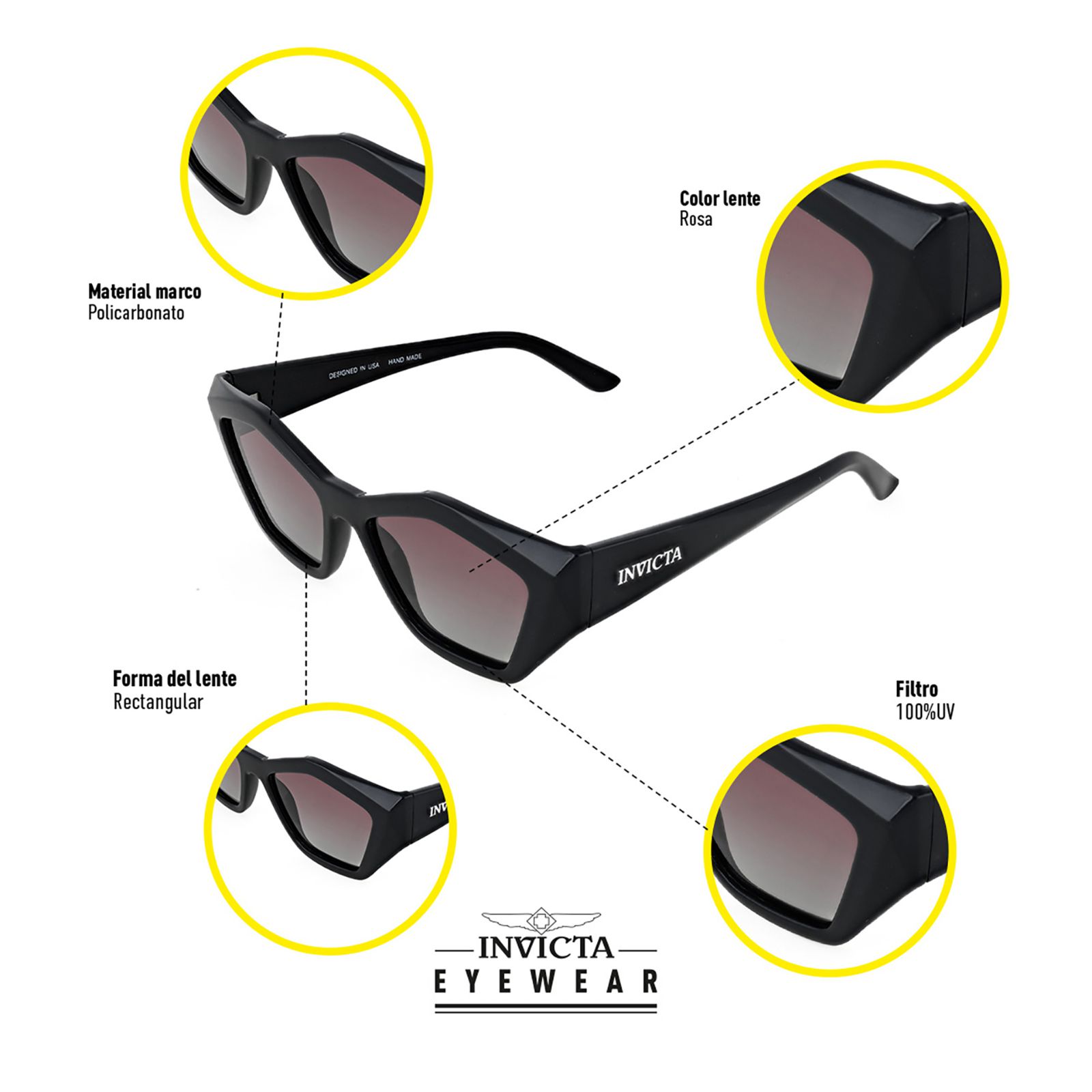 LENTES DE SOL INVICTA I31944-WIL-01-G07 HOMBRE/MUJER PROTECCIÓN UV - 4