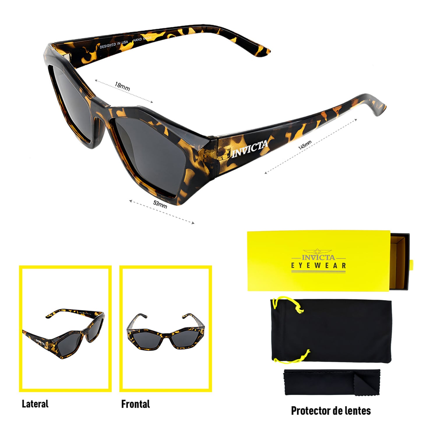 LENTES DE SOL INVICTA I31944-WIL-40-P03 HOMBRE/MUJER PROTECCIÓN UV - 5