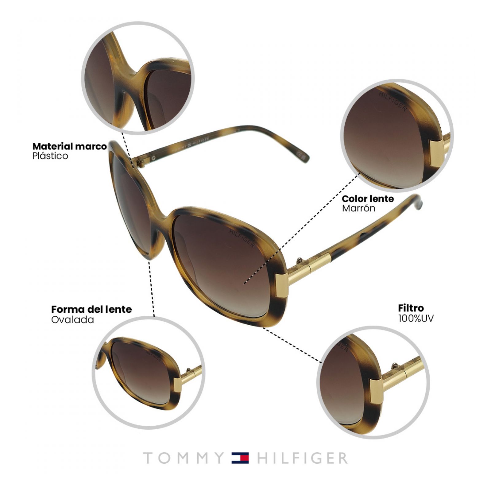 LENTES DE SOL TOMMY HILFIGER X67049 MUJER PROTECCIÓN UV - 5