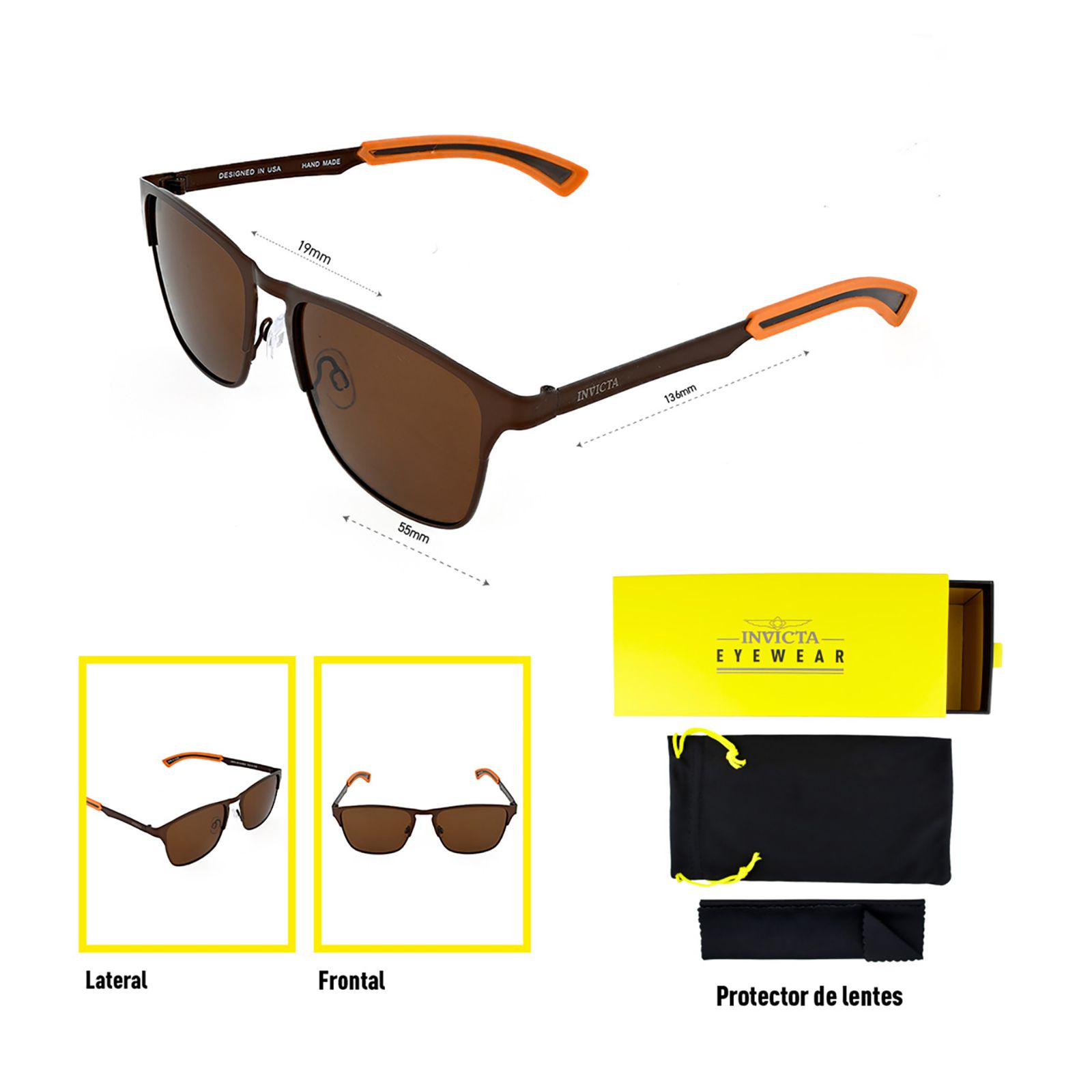 LENTES DE SOL INVICTA I22970-AVI-02-P02 HOMBRE/MUJER PROTECCIÓN UV - 5