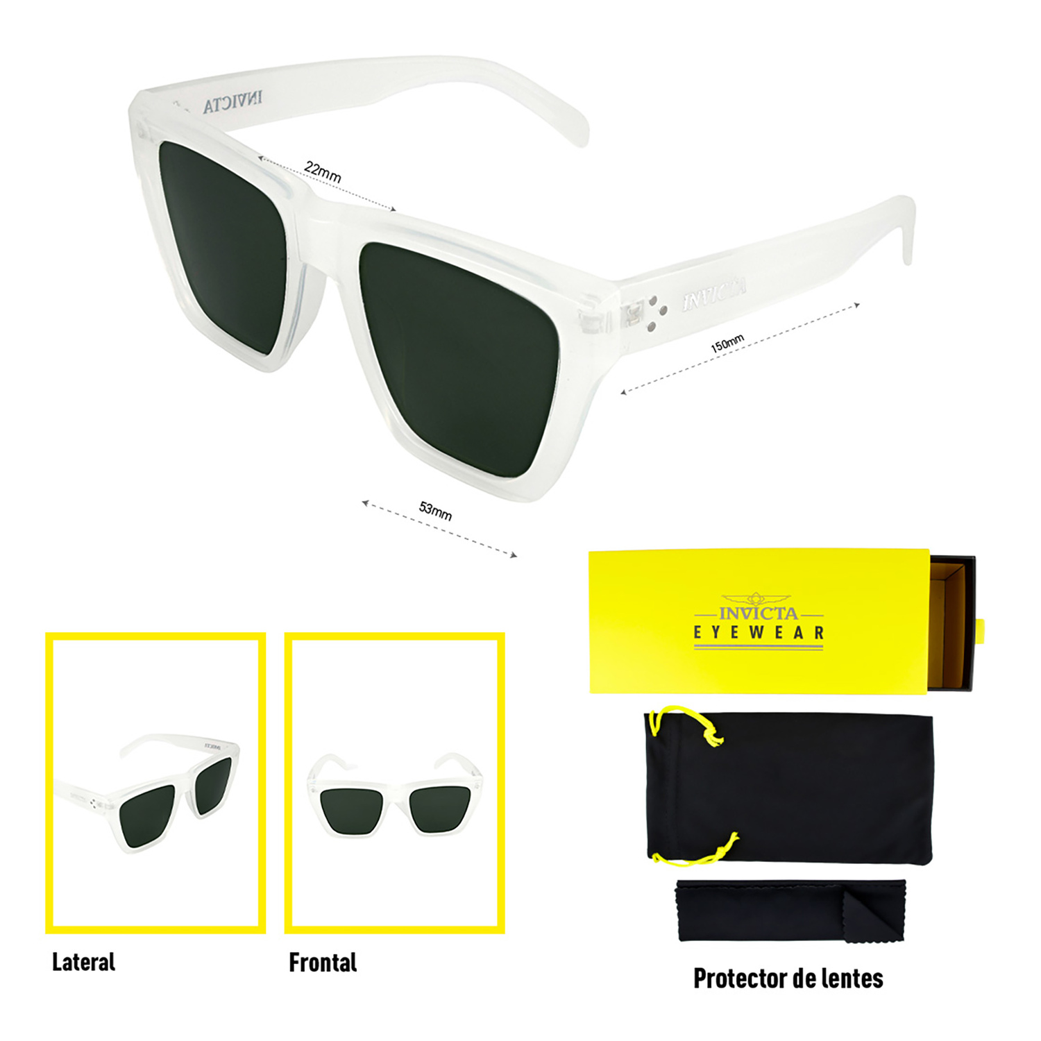LENTES DE SOL INVICTA I37277-WIL-10-G15 HOMBRE/MUJER PROTECCIÓN UV - 5