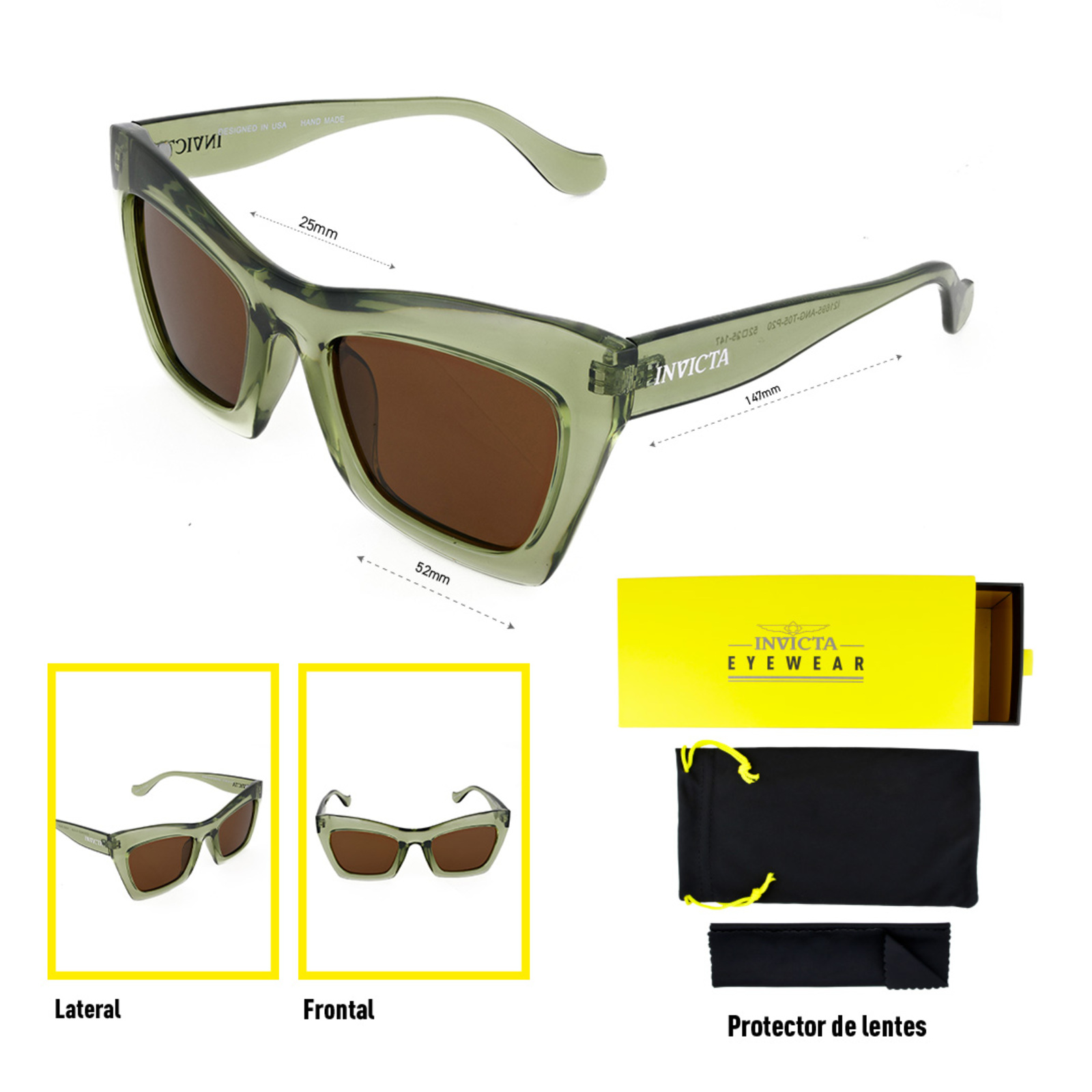 LENTES DE SOL INVICTA I21695-ANG-T05-P20 HOMBRE/MUJER PROTECCIÓN UV - 5