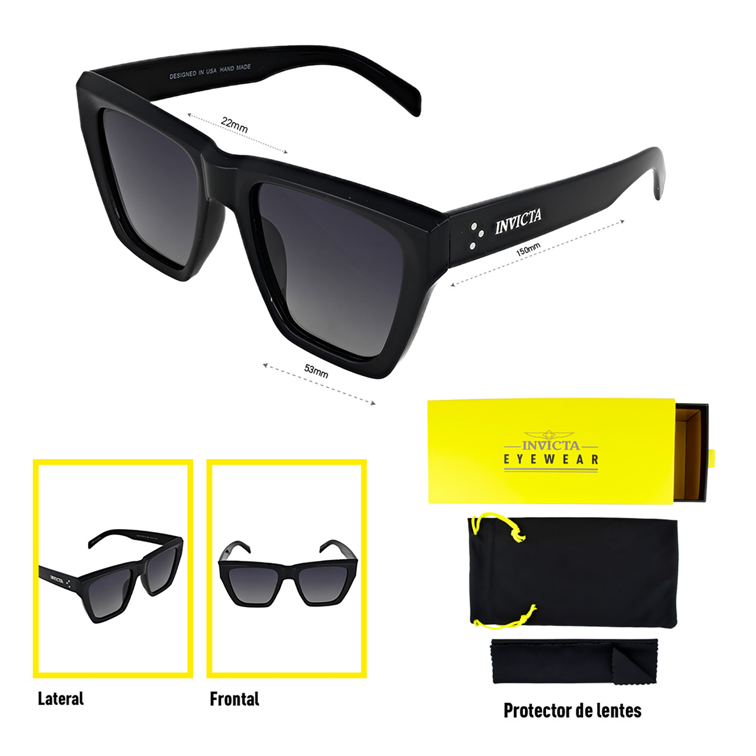 LENTES DE SOL INVICTA I31944-WIL-01-G0 HOMBRE/MUJER PROTECCIÓN UV - 5