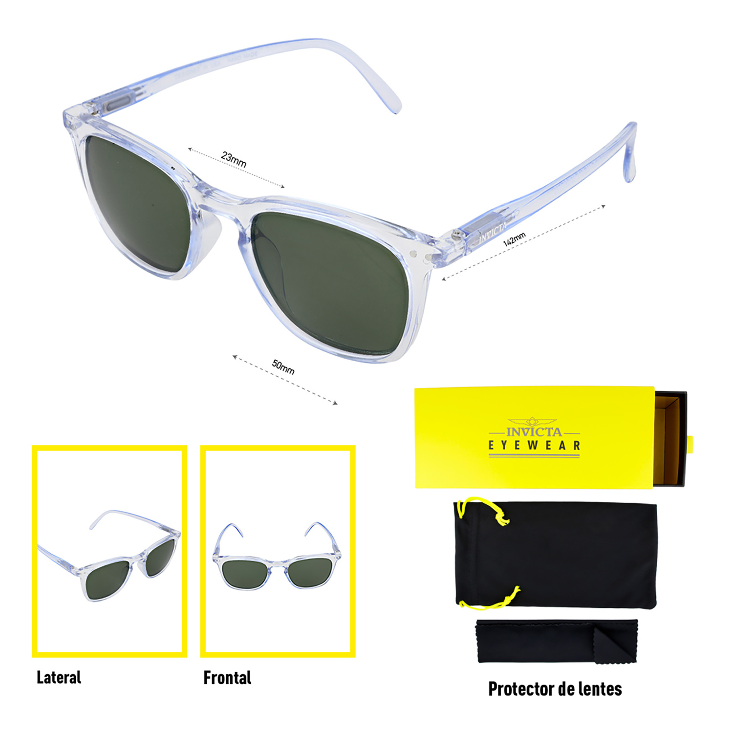 LENTES DE SOL INVICTA I0932-SUB-T06-G15 HOMBRE/MUJER PROTECCIÓN UV - 5