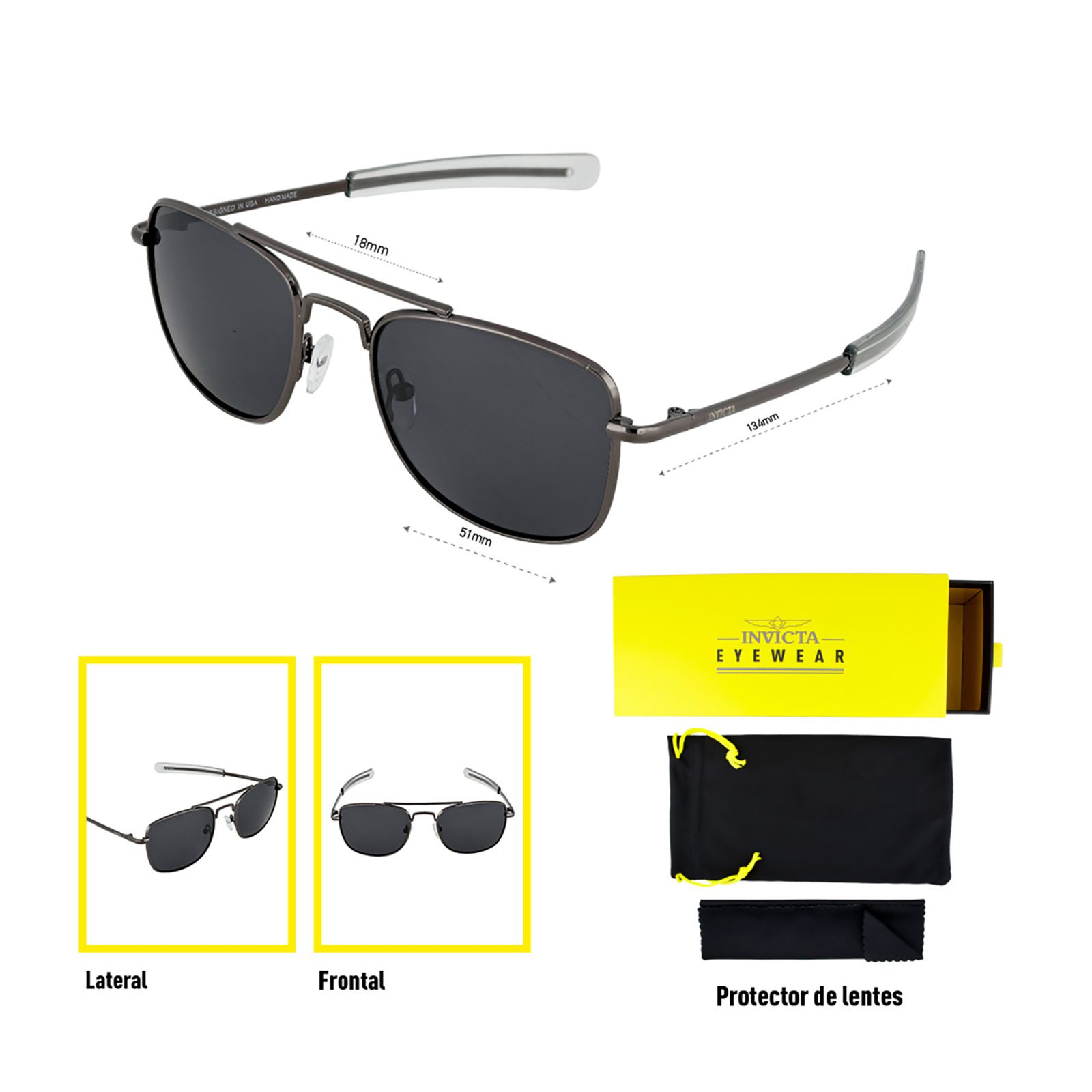 LENTES DE SOL INVICTA I39272-AVI-01-P03 HOMBRE/MUJER PROTECCIÓN UV - 5