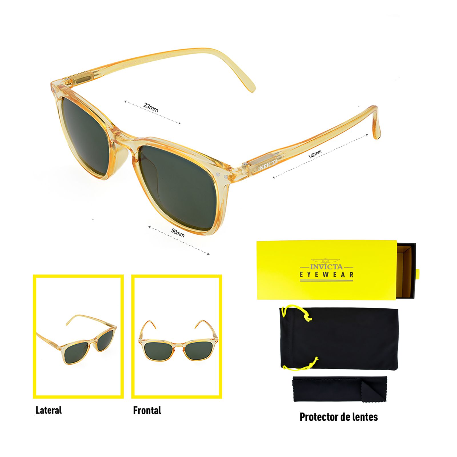 LENTES DE SOL INVICTA I0932-SUB-T08-G15 HOMBRE/MUJER PROTECCIÓN UV - 5