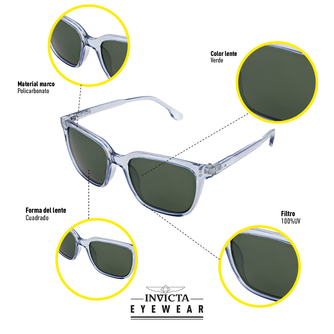 LENTES DE SOL INVICTA I40031-ANG-T06-P05 HOMBRE/MUJER PROTECCIÓN UV - 4