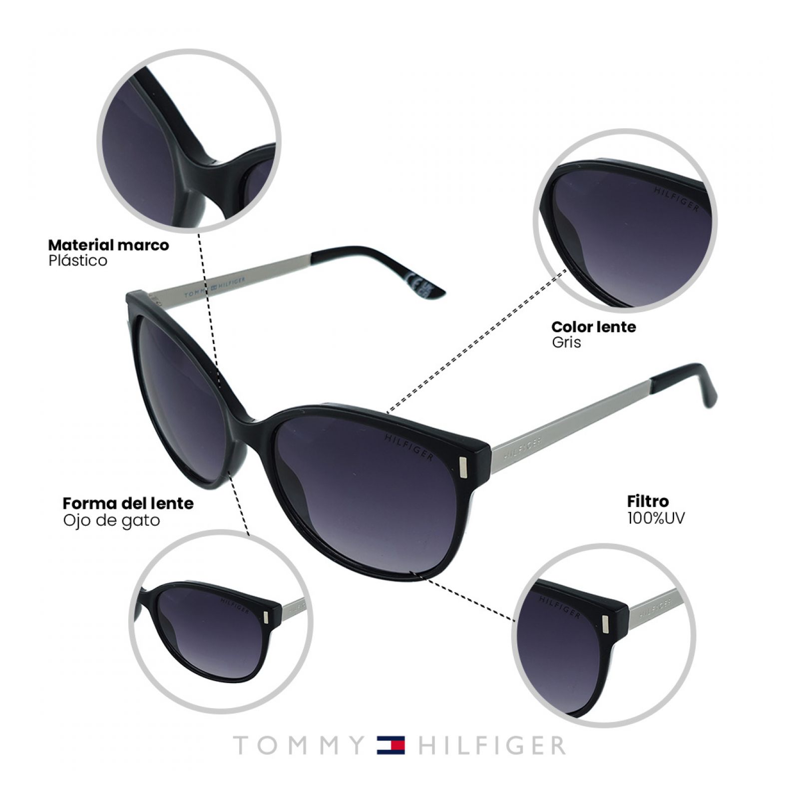 LENTES DE SOL TOMMY HILFIGER X67008 MUJER PROTECCIÓN UV - 4