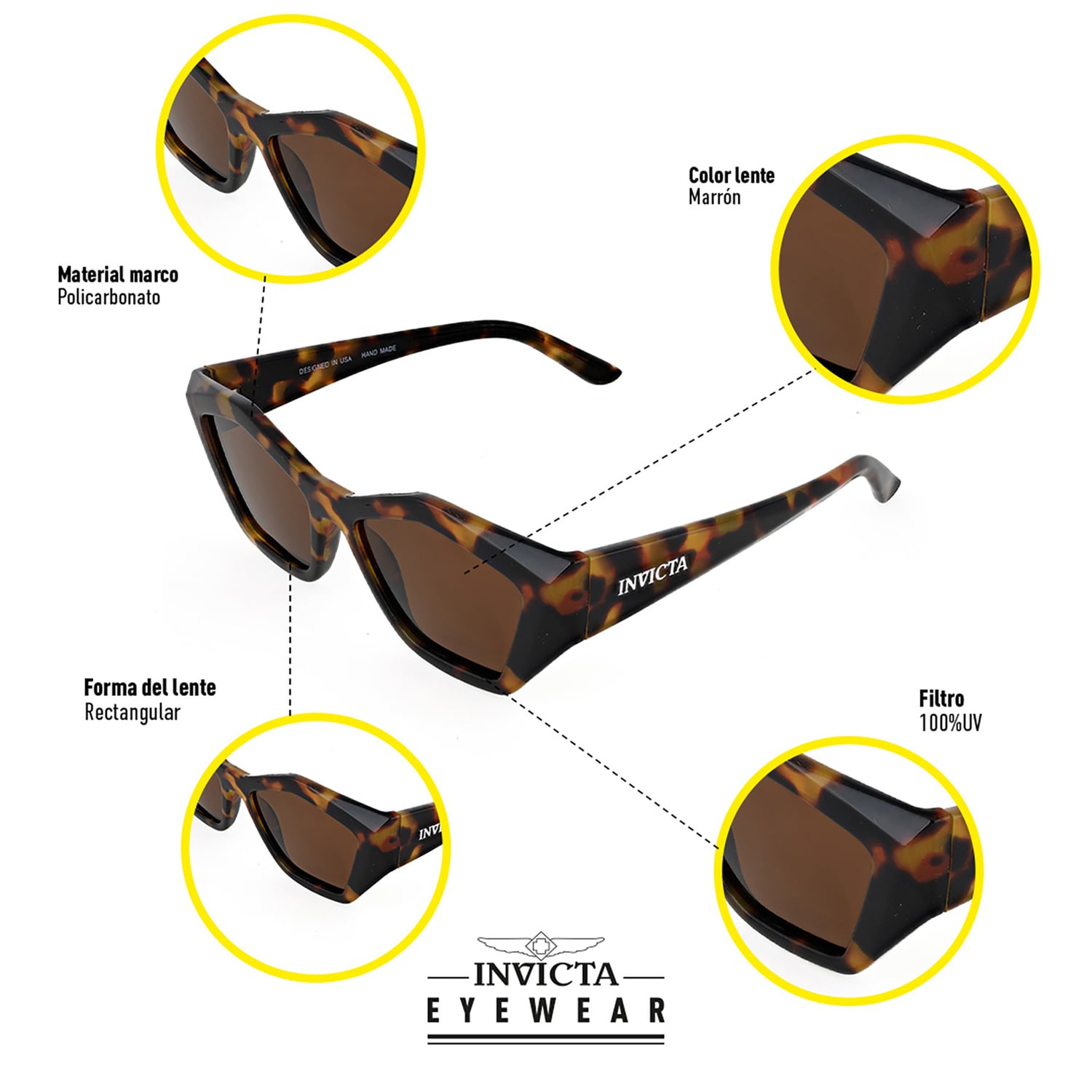 LENTES DE SOL INVICTA I31944-WIL-60-P02 HOMBRE/MUJER PROTECCIÓN UV - 4