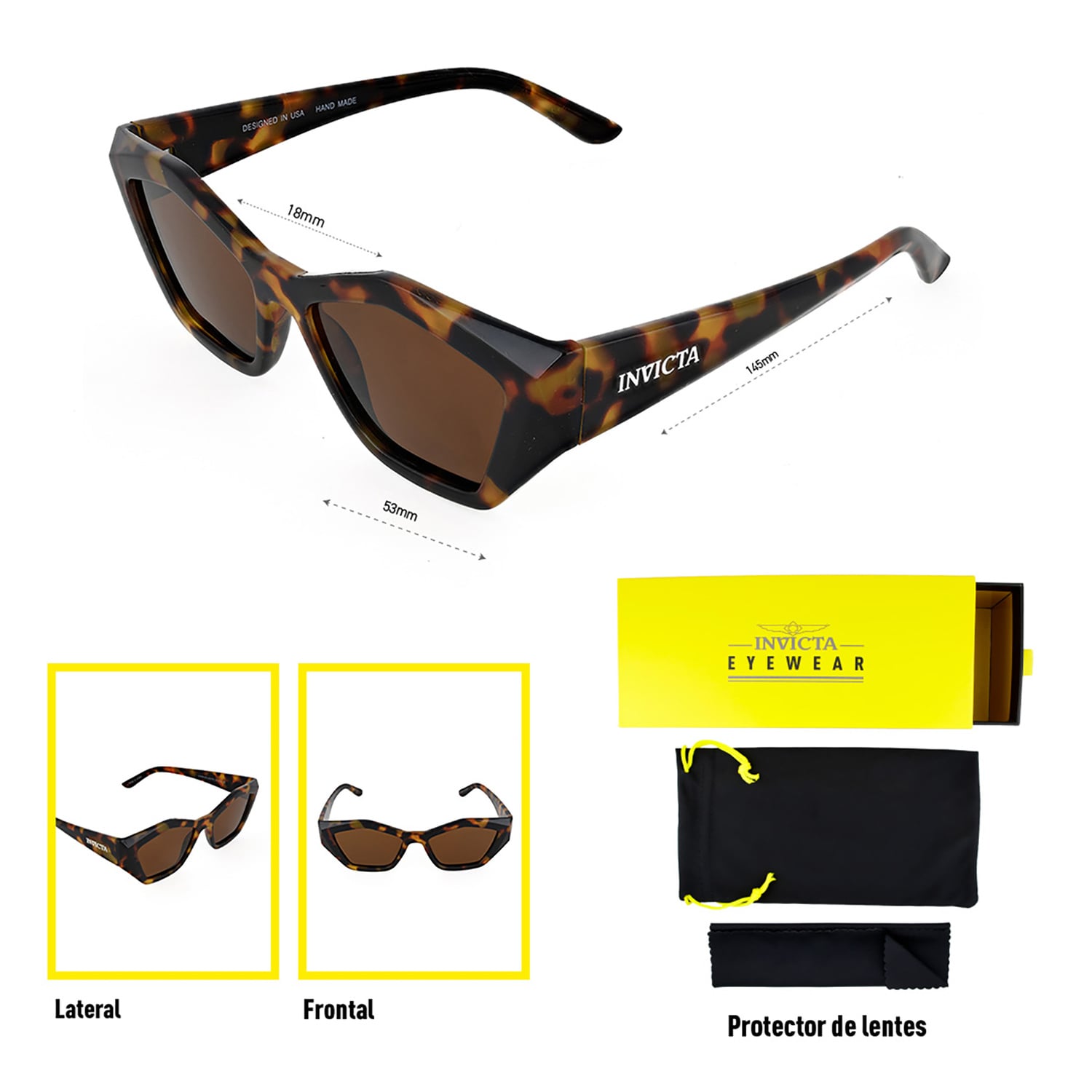 LENTES DE SOL INVICTA I31944-WIL-60-P02 HOMBRE/MUJER PROTECCIÓN UV - 5