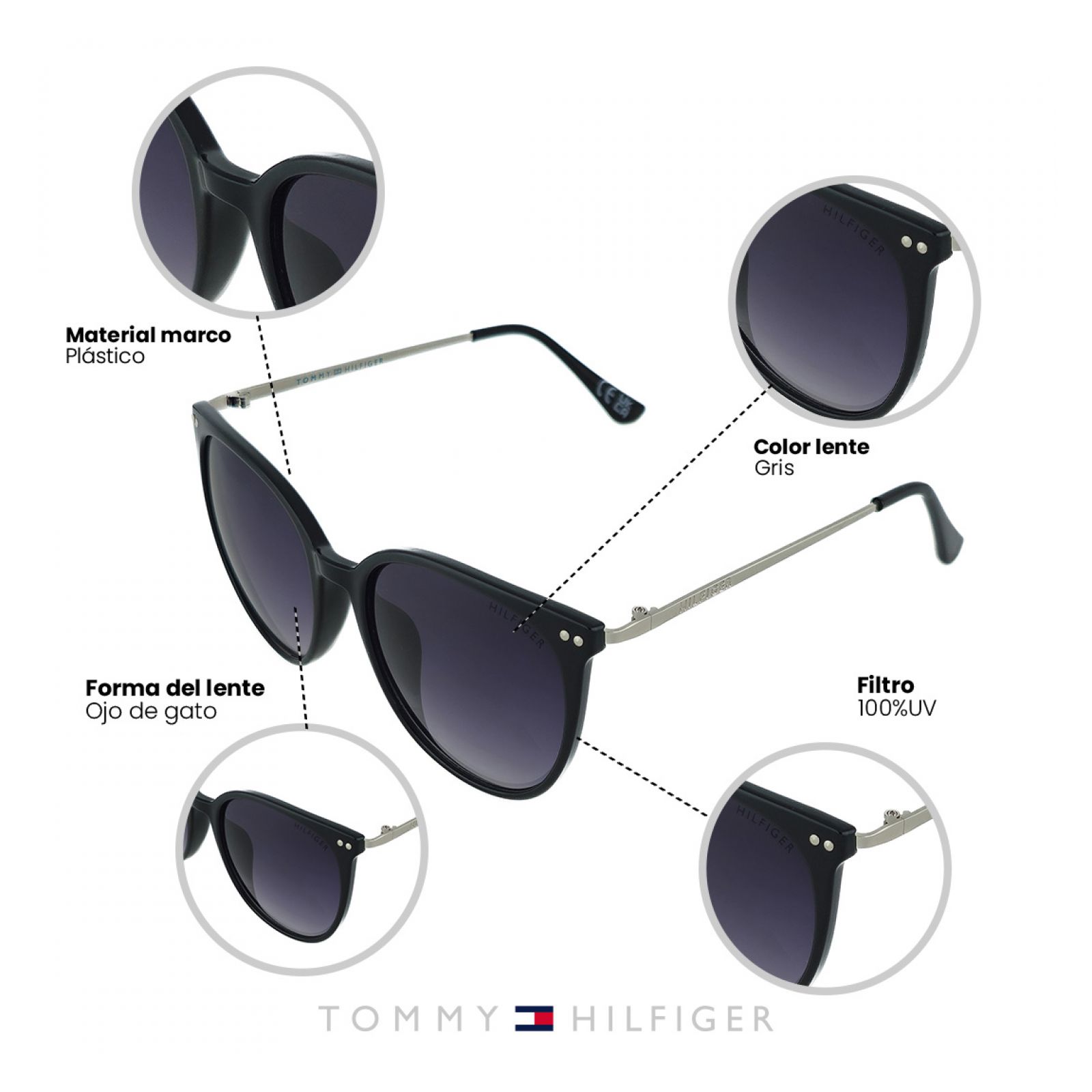 LENTES DE SOL TOMMY HILFIGER X67032 MUJER PROTECCIÓN UV - 4
