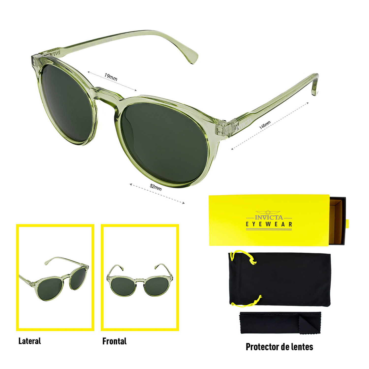 LENTES DE SOL INVICTA I44223-DNA-T05-G15 HOMBRE/MUJER PROTECCIÓN UV - 5